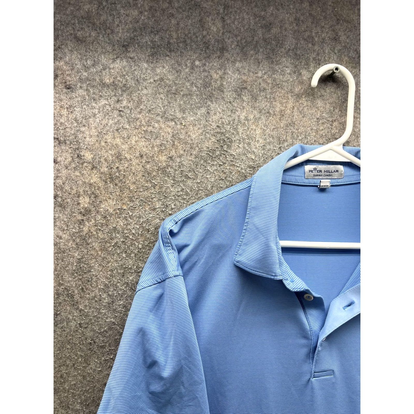 Peter Millar Peter Millar Summer Comfort Polo Shirt Mens Large Blue Stripe Golf Performance Shirt Size US L / EU 52-54 / 3 - 6 Thumbnail