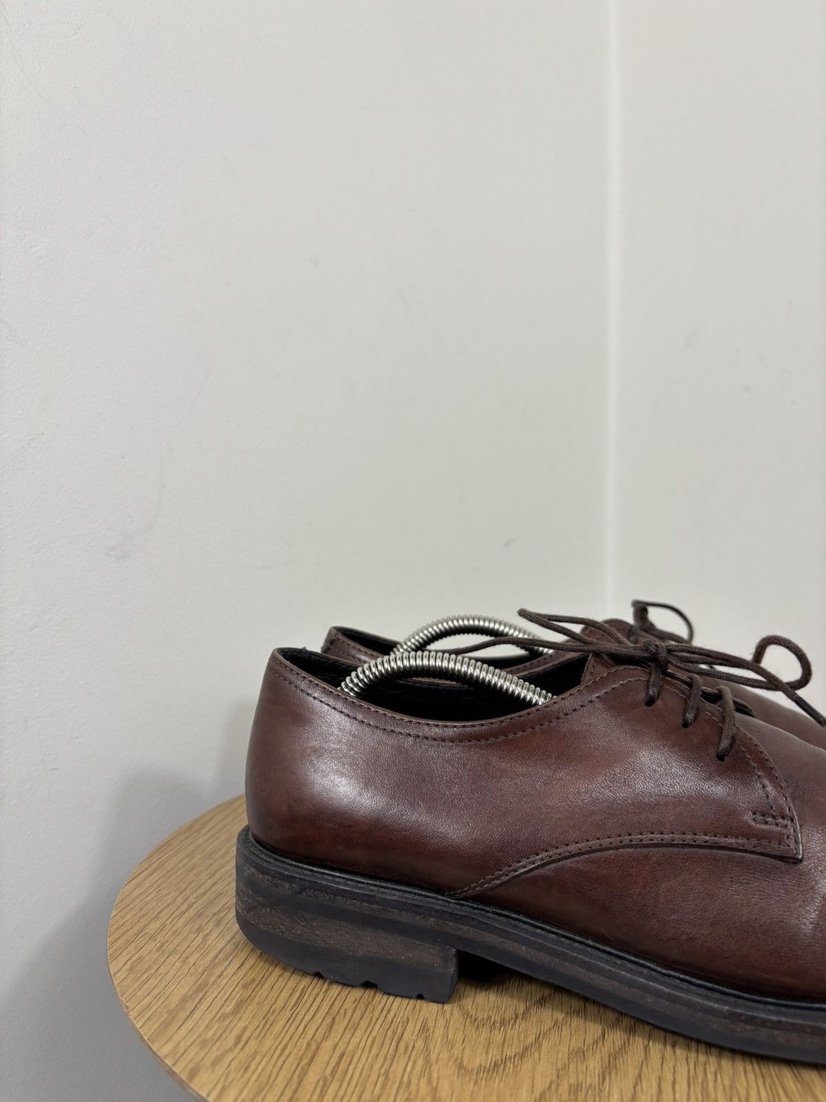 Pantanetti Pantanetti Men’s Italian Brown Leather Derby Shoes Size US 7 / EU 40 - 3 Thumbnail