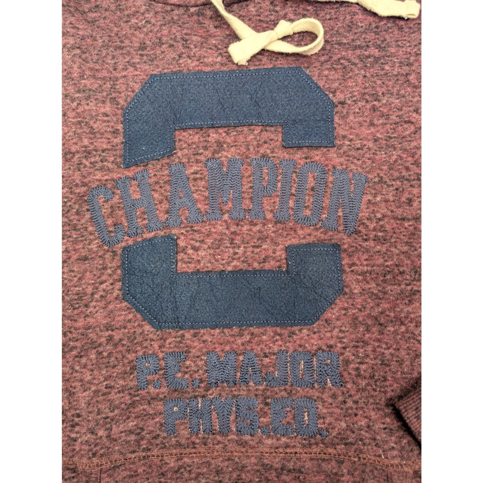 Champion Champion Hoodie Mens L Maroon Fleece Pullover Logo Embroidered 90s College University Sports Sweatshirt Size US L / EU 52-54 / 3 - 2 Thumbnail