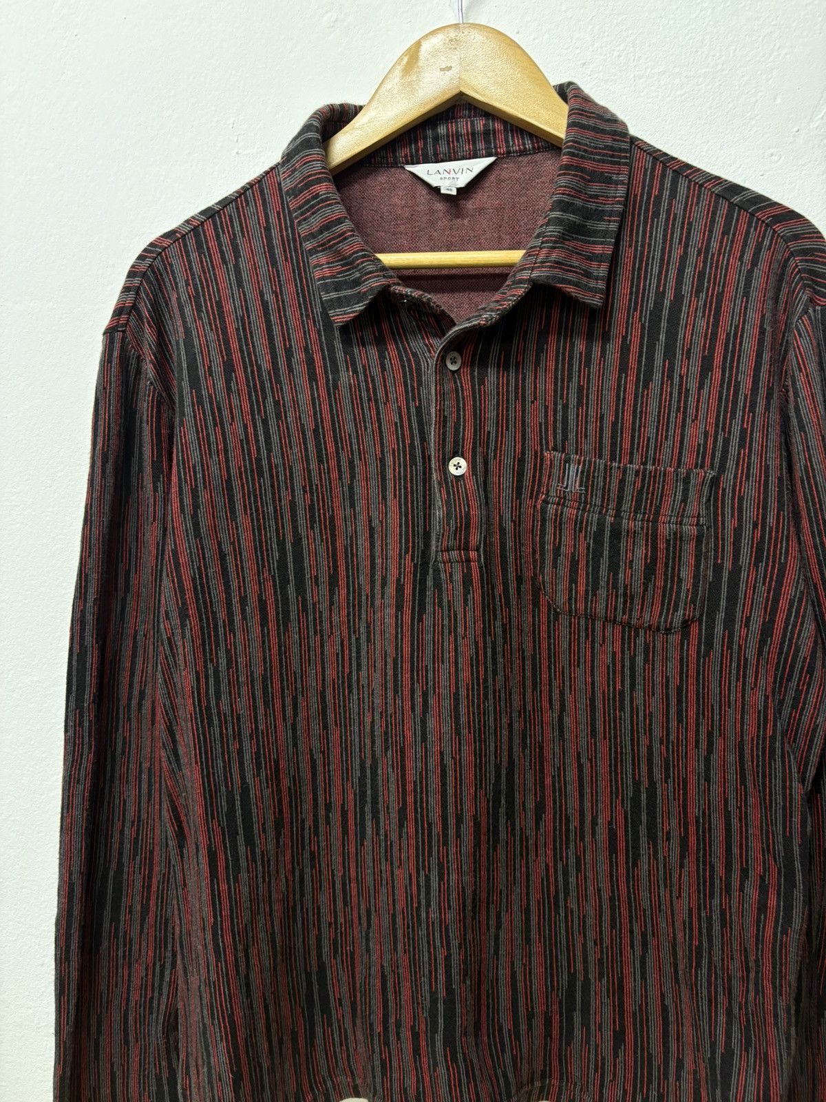 Lanvin Vintage Lanvin Paris Sport Long Sleeve Cotton Polo Size US M / EU 48-50 / 2 - 3 Thumbnail