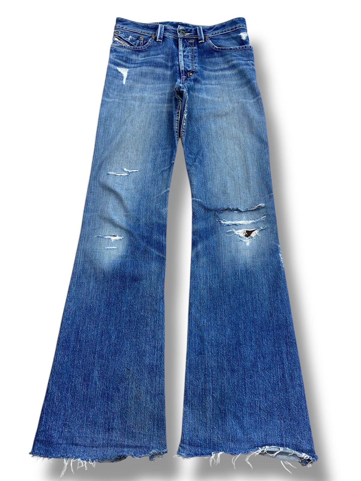 Diesel Vintage Diesel Blue Wash Distress Patch Style Flare Jeans Size US 28 / EU 44 - 1 Thumbnail