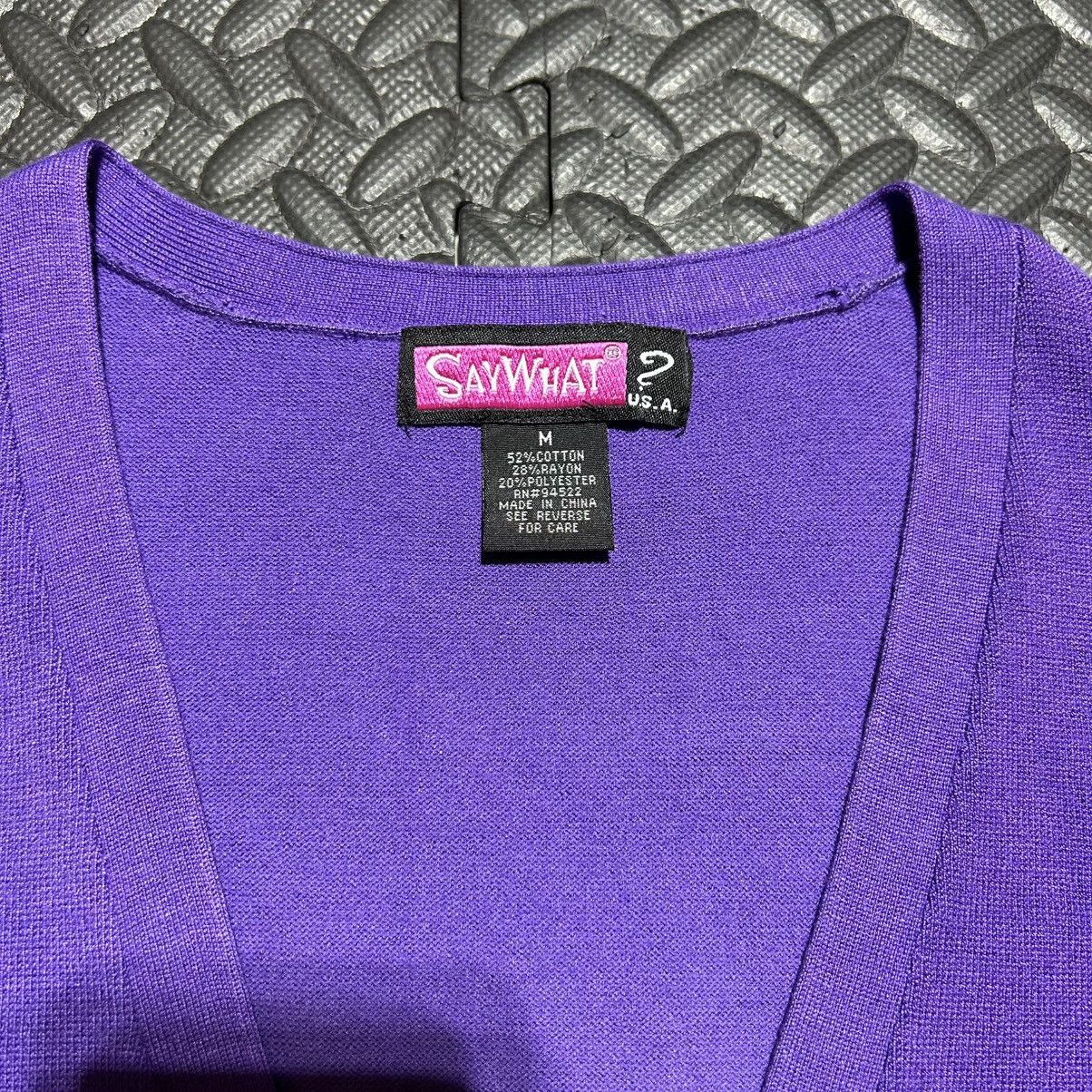 Other Vintage Say What? USA Cardigan Sweater Women’s Medium Size M / US 6-8 / IT 42-44 - 3 Thumbnail