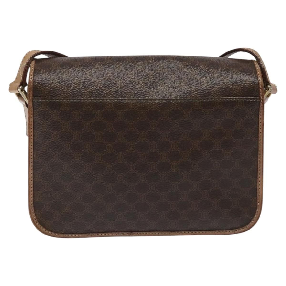 Celine CELINE Macadam Canvas Circle Shoulder Bag Pvc Leather Brown Size ONE SIZE - 3 Thumbnail