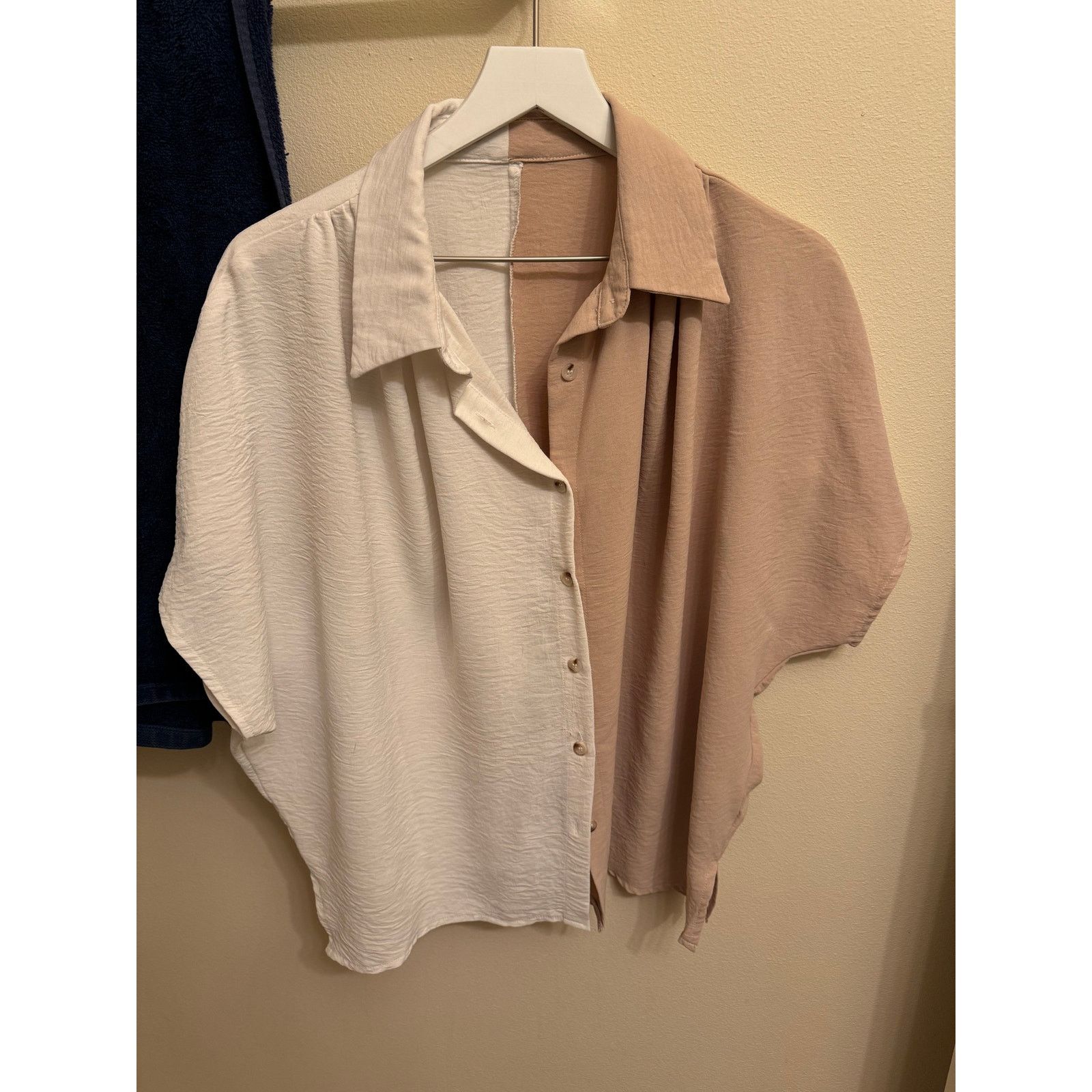 Other Colorblock Collared Top Button Front Shirt White Size Xl Size XL / US 12-14 / IT 48-50 - 3 Thumbnail