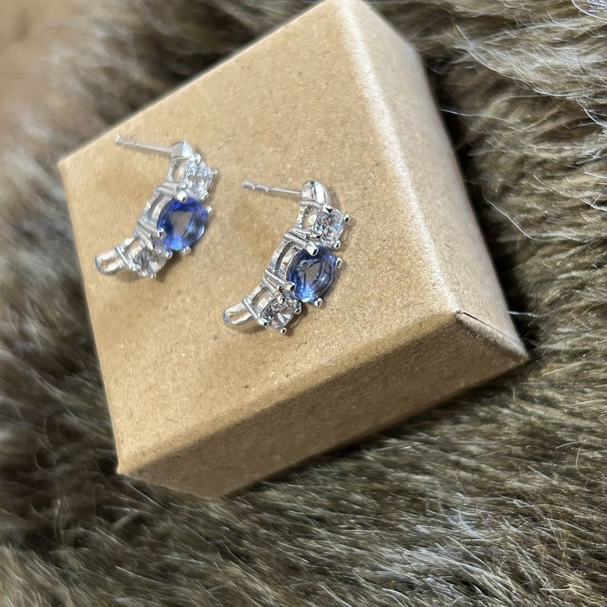Jewelry Freida Rothman triple stone half hoop sterling earrings NIB Size ONE SIZE - 23 Thumbnail