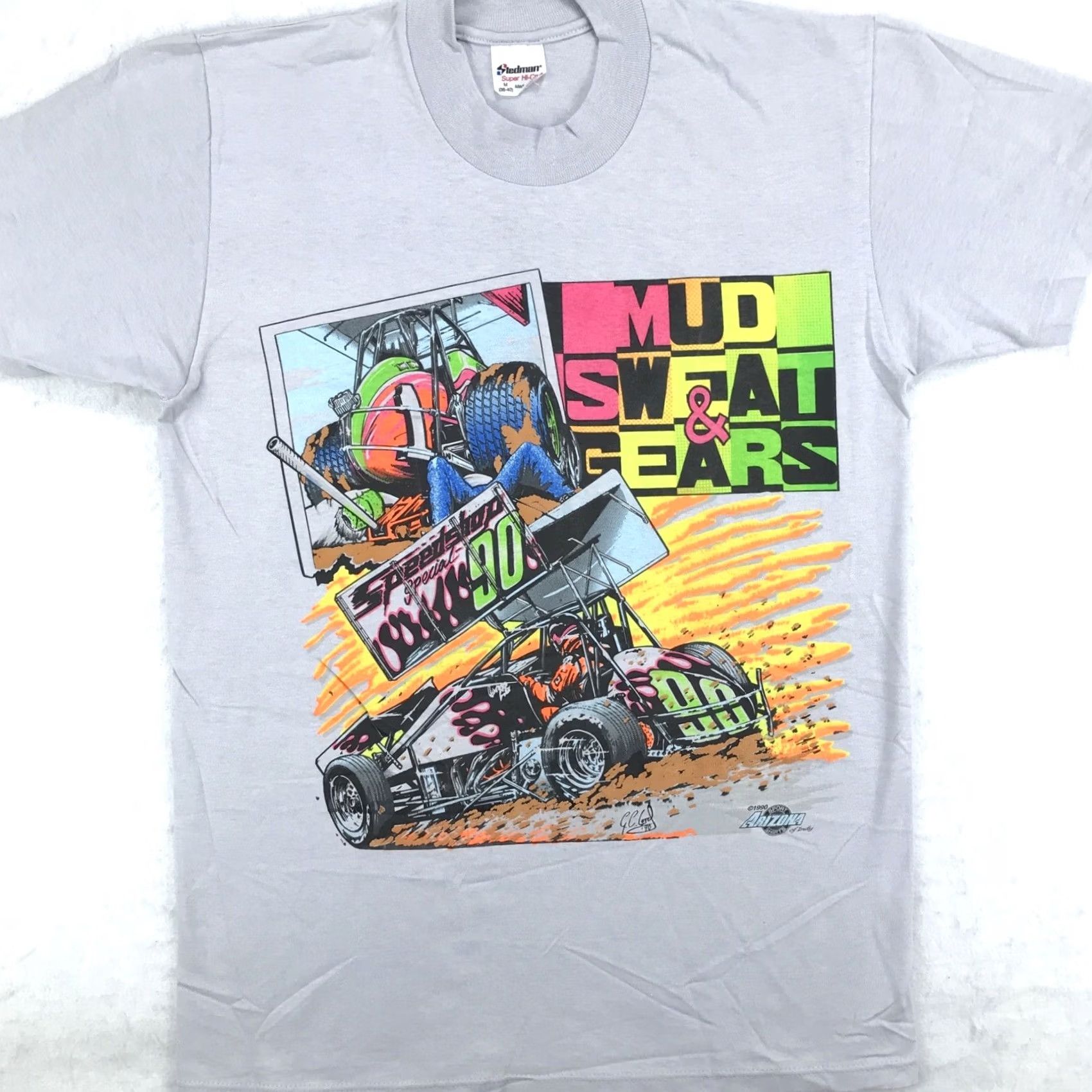 Vintage NOS vintage SPRINT CAR RACING MUD SWEAT & GEARS T-Shirt M Gray Nike not included Size US M / EU 48-50 / 2 - 3 Thumbnail