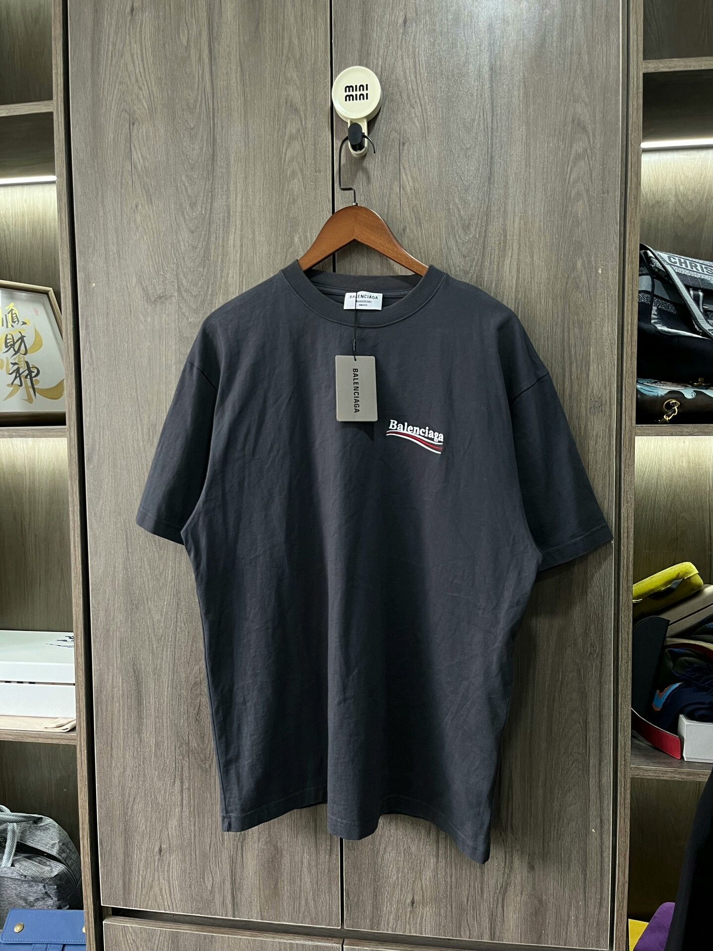 Balenciaga Balenciaga Gray Cola Embroidery T-shirt Size US M / EU 48-50 / 2 - 1 Thumbnail