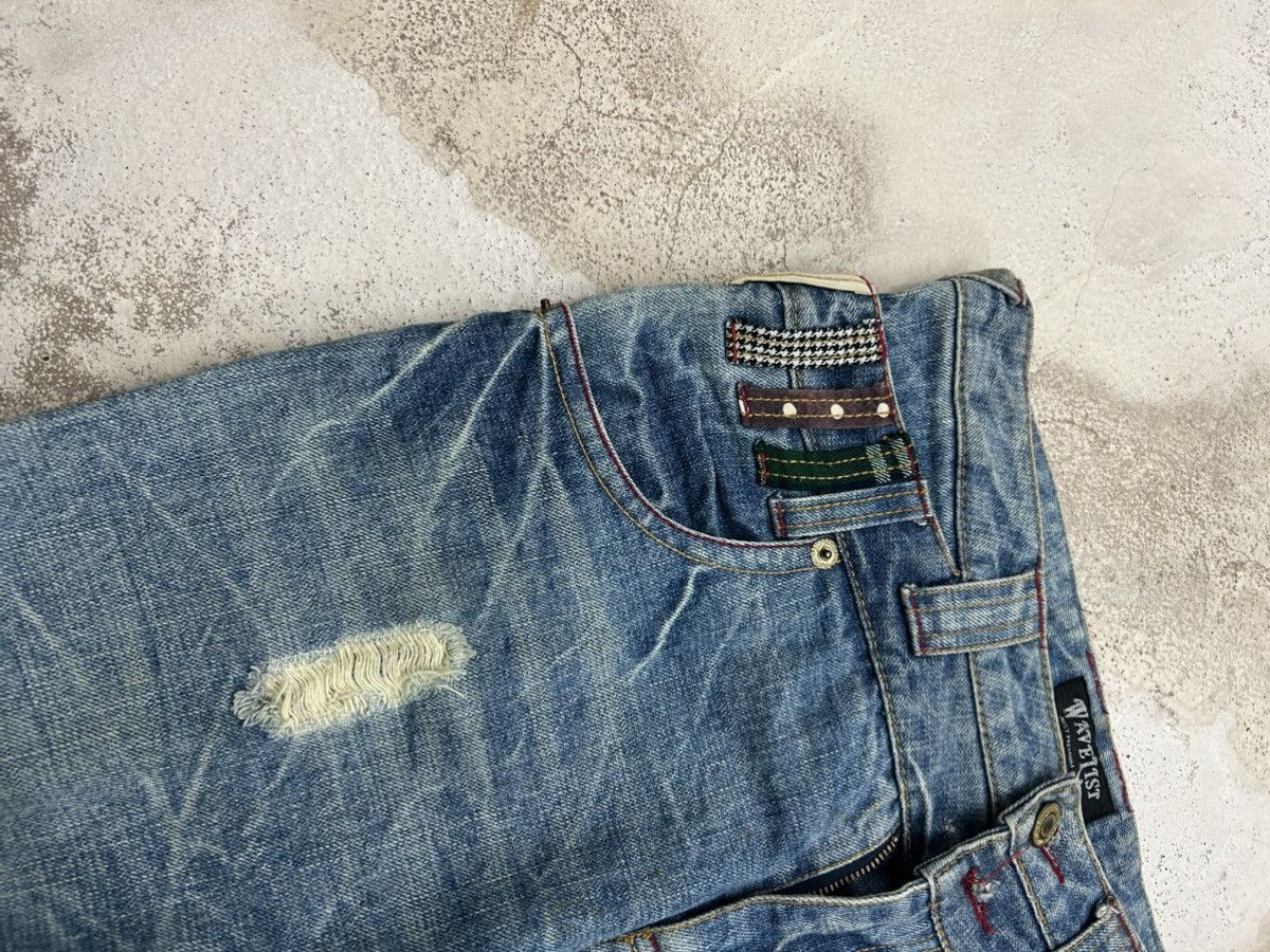 Hysteric Glamour Wave List Double Japan Waist Clawn Marks Cracked Washed Size US 31 - 11 Thumbnail