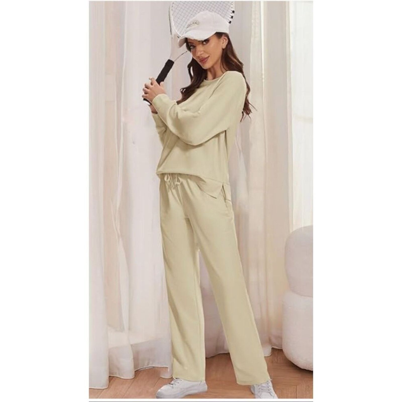 The Unbranded Brand 2 Piece Lounge Sets SIZE XS Beige Size 24" / US 00 / IT 34 - 3 Thumbnail