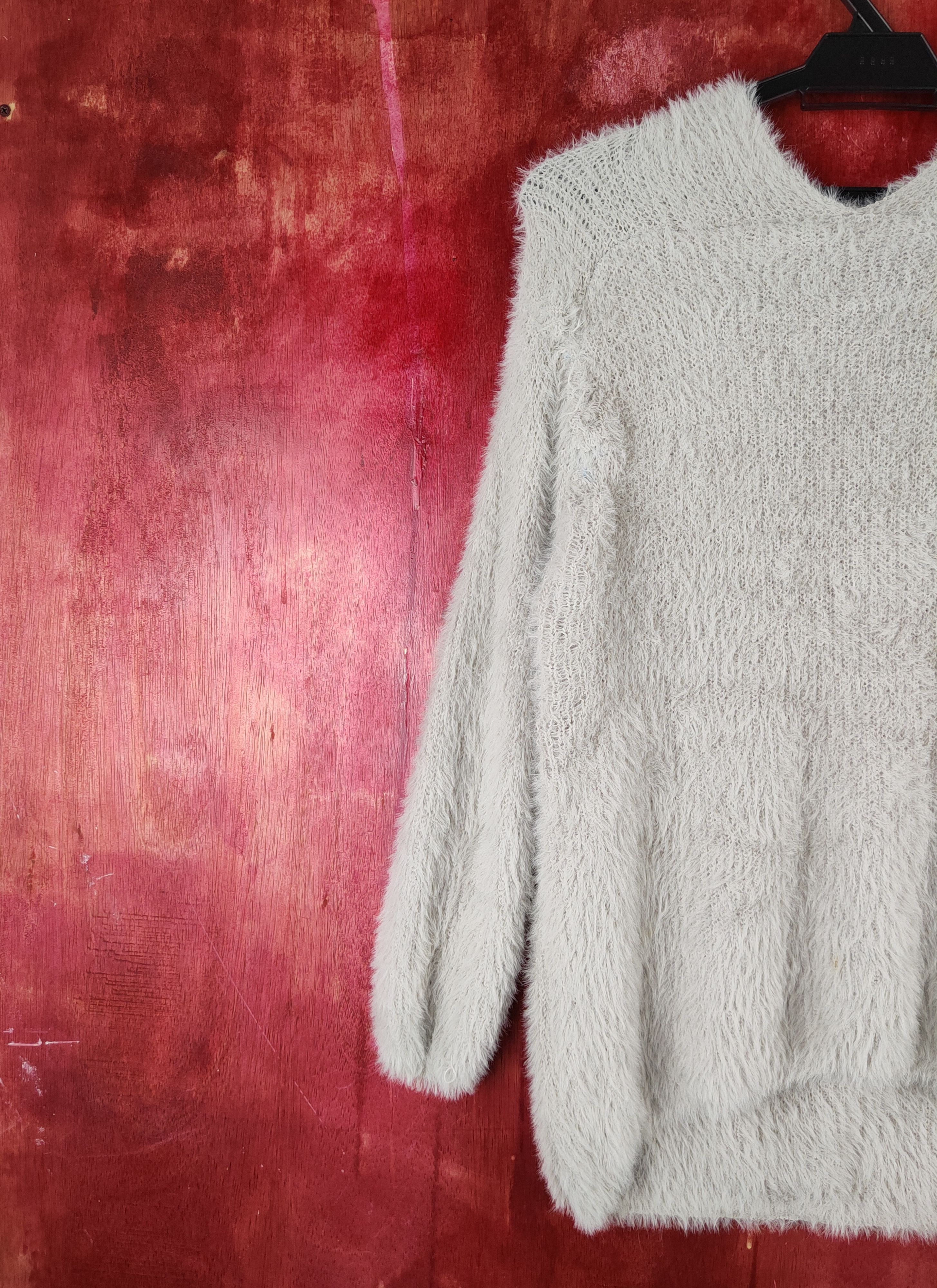 GU GU Gray Shag Shaggy Fur Mohair Knitwear #S1974 Size S / US 4 / IT 40 - 7 Thumbnail