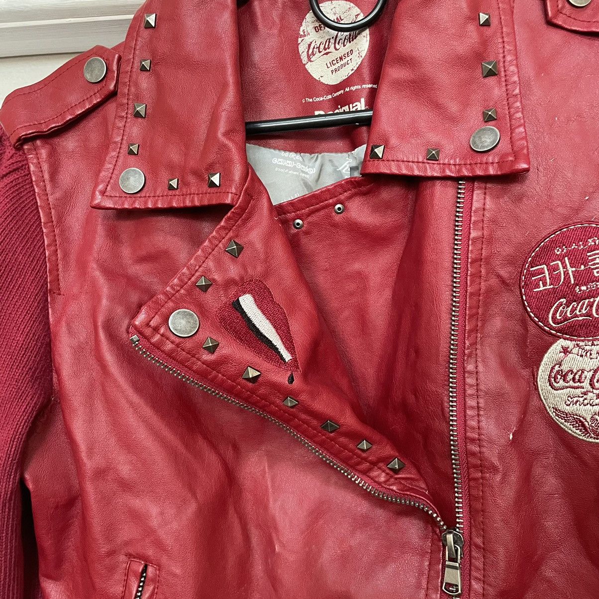 Coca Cola × Japanese Brand 90’s Leather Jacket Women’s Punk Rock bomber desigual chrome Size S / US 4 / IT 40 - 7 Thumbnail