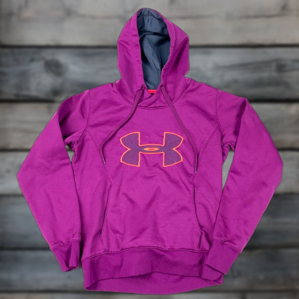 Under Armour Under Armour Pullover Hoodie Women M Purple Embroidered Logo Storm 100% Polyester Winter Activewear Casual Long Sleeve Crew Neck Graphic Print Size M / US 6-8 / IT 42-44 - 1 Thumbnail