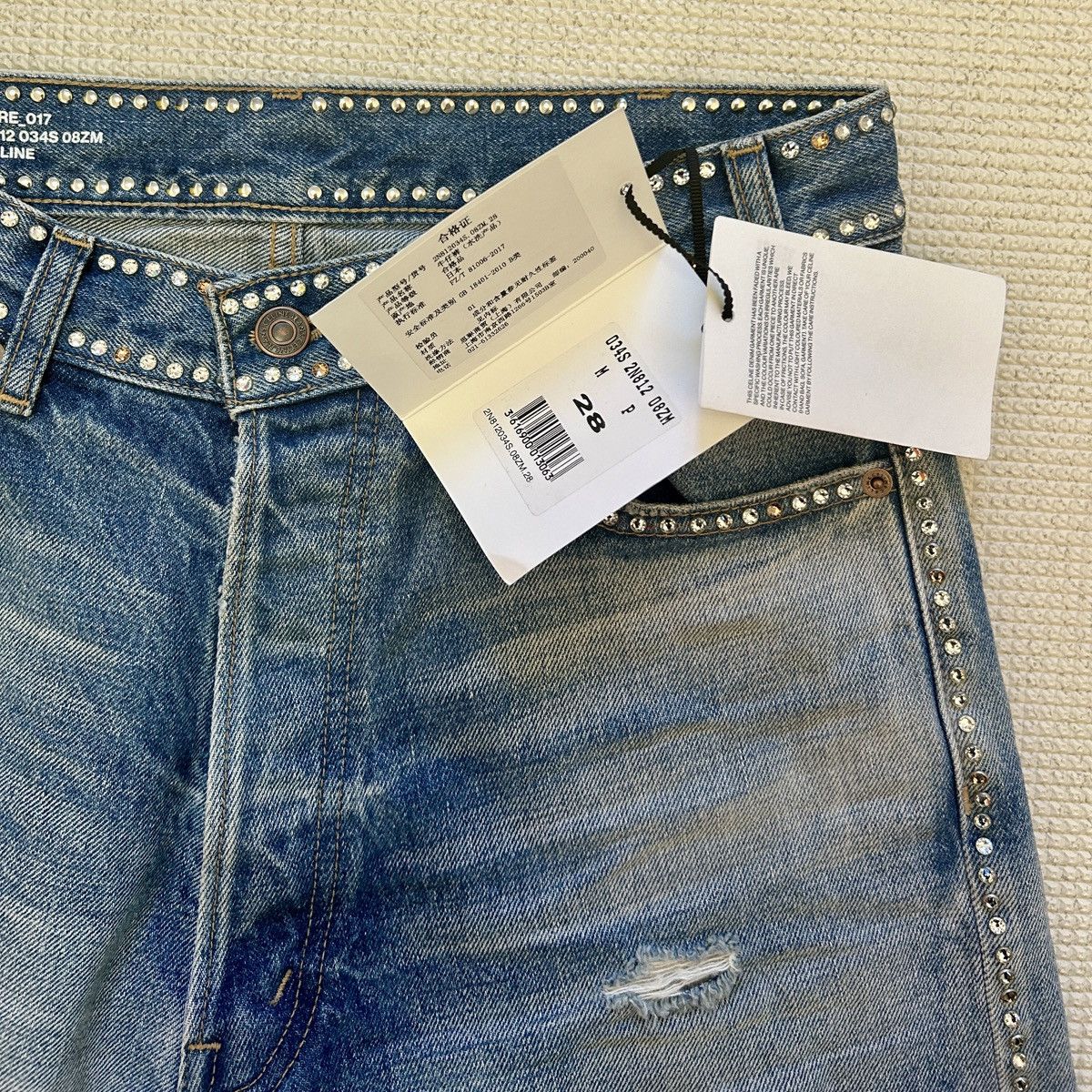 Celine CELINE BY HEDI SLIMANE 22AW WESLEY ZUMA JEANS WITH CRYSTAL Size US 28 / EU 44 - 8 Thumbnail