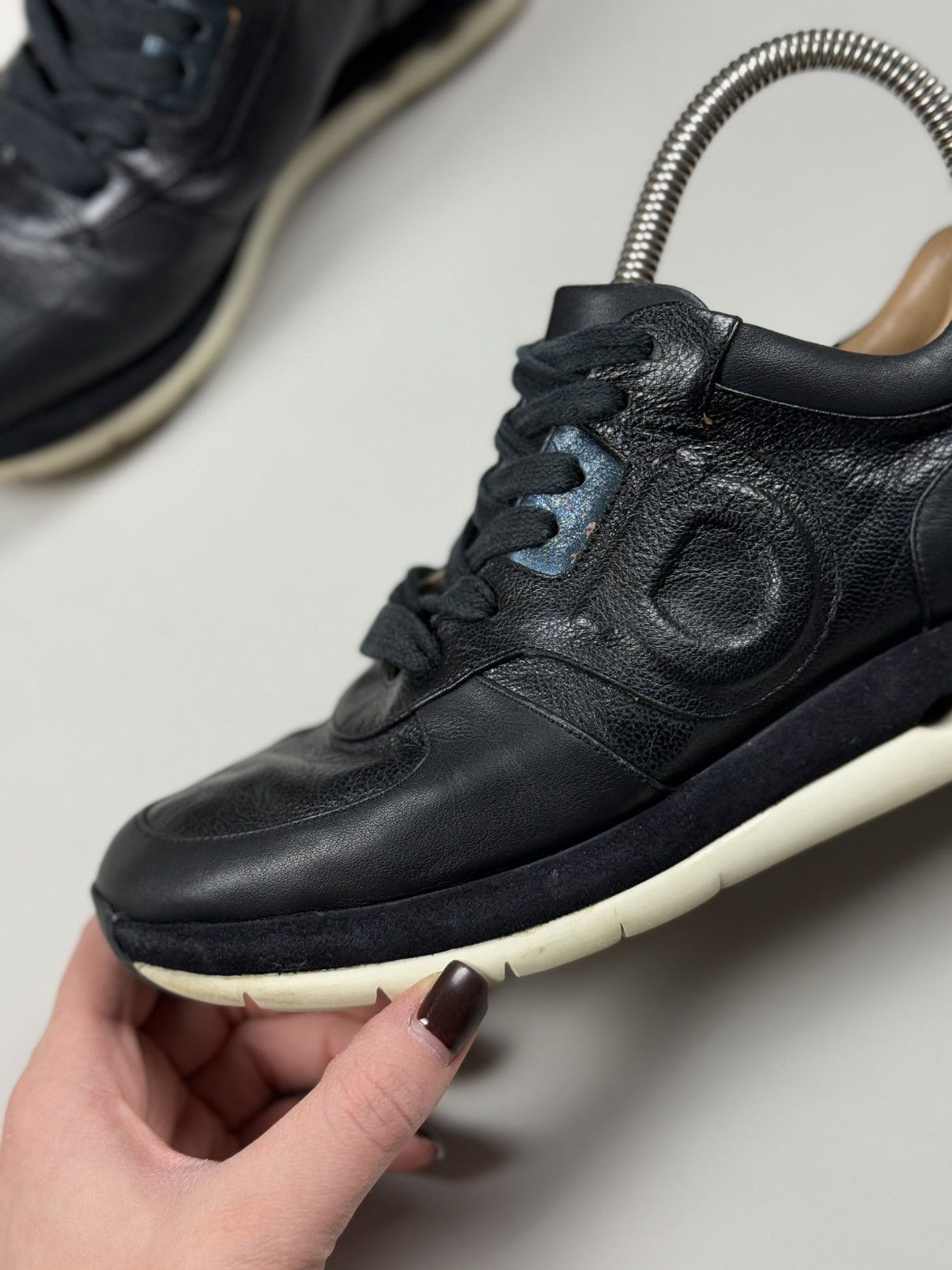 Salvatore Ferragamo Salvatore Ferragamo Leather Low Top Lace Up Sneakers Shoes Size US 7 / IT 37 - 14 Thumbnail