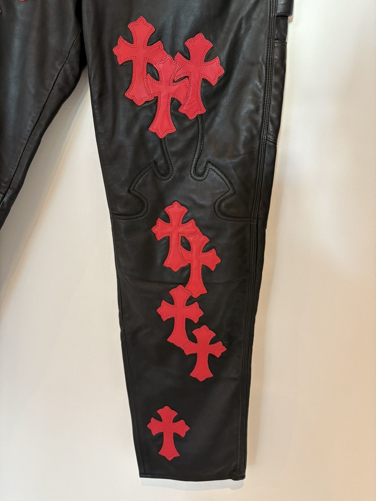Chrome Hearts Chrome Hearts Leather Flooded Pants (1of1) 🔥👹🔥 Size US 26 / EU 42 - 4 Thumbnail
