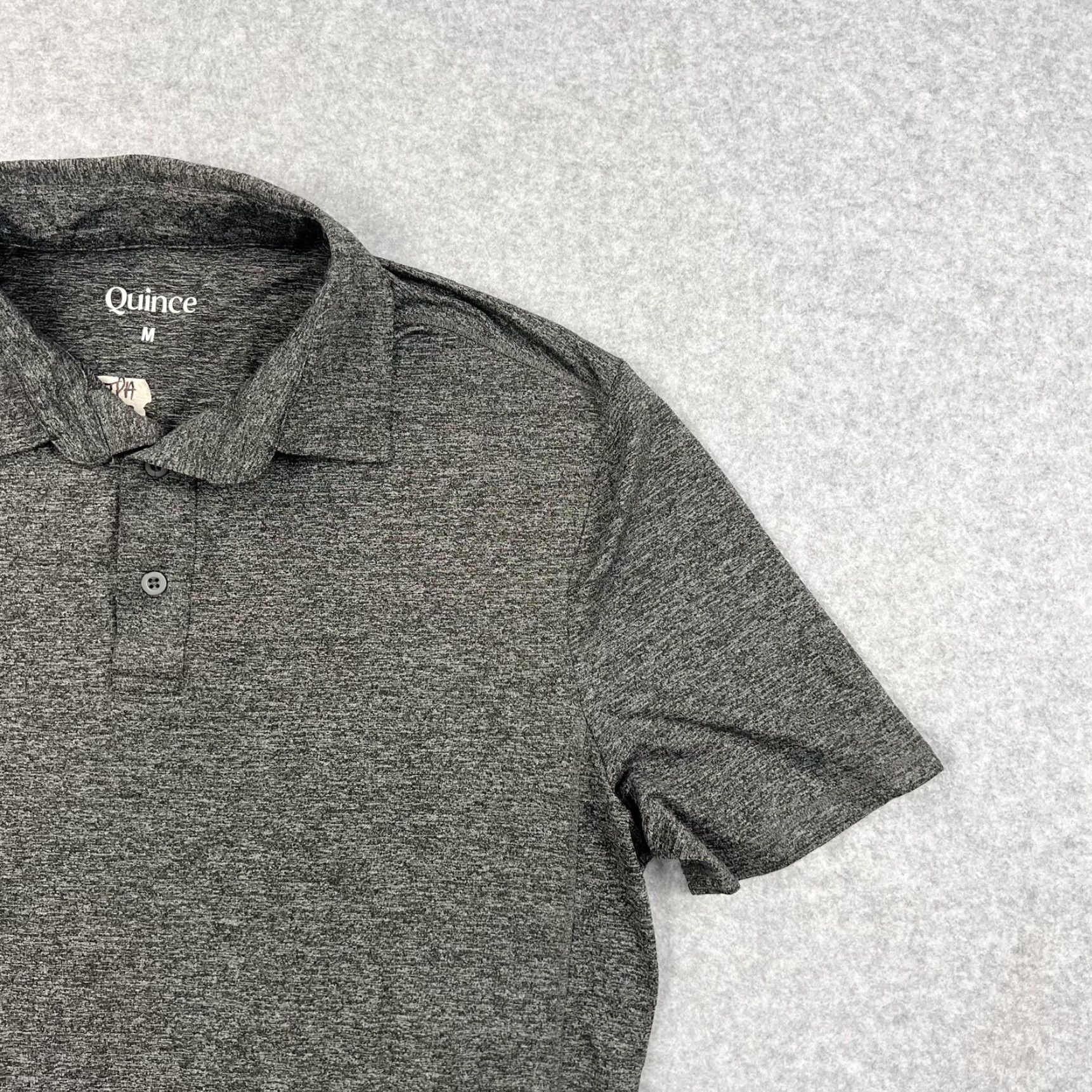 Quince Quince Polo Shirt Mens Medium Gray Performance Stretch Golf Casual Adult Shirt Size US M / EU 48-50 / 2 - 7 Thumbnail