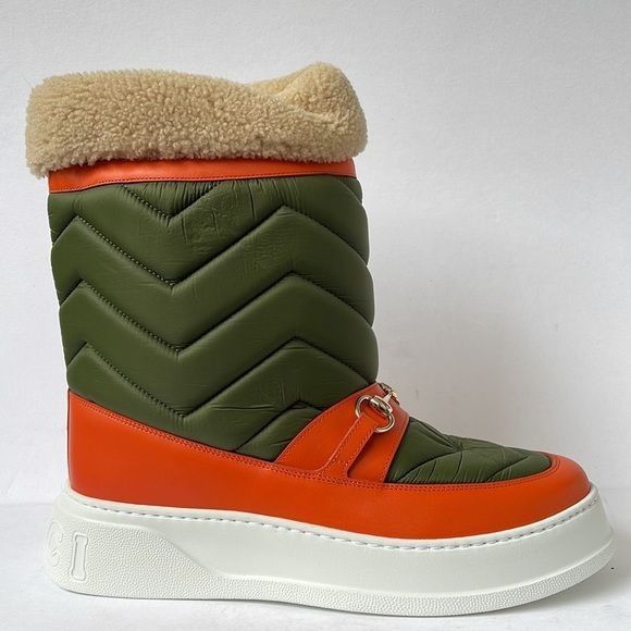 Gucci GUCCI MENS HORSEBIT SHEARLING BOOTS IN MILITARY SIZE 10 Size US 10 / EU 43 - 4 Thumbnail