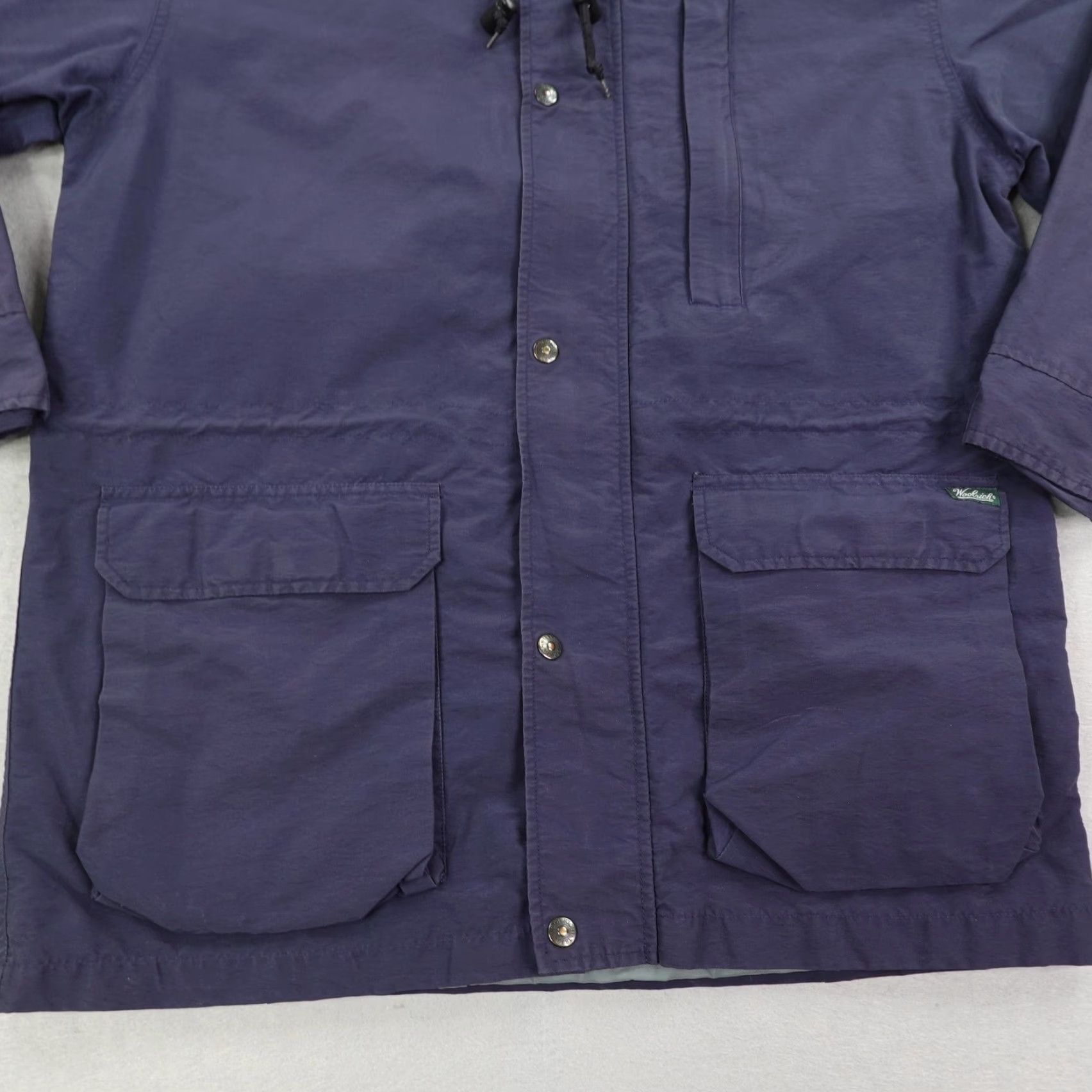 Vintage VINTAGE Woolrich Jacket Mens M Blue Field Coat Windbreaker Hooded Rain Coat Parka 90s Outdoor Windproof Logo Zipper Pockets Size US M / EU 48-50 / 2 - 3 Thumbnail