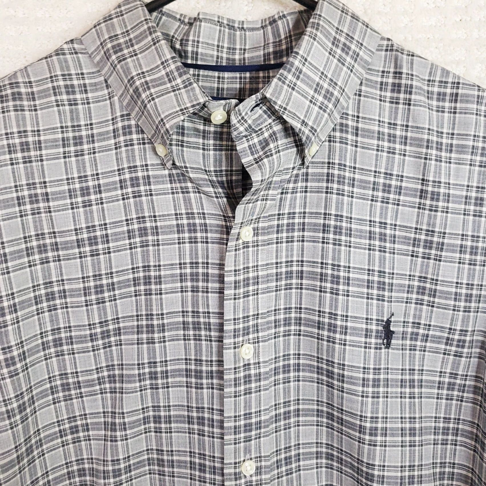 Ralph Lauren Ralph Lauren Shirt Mens Large Gray Plaid Button-Down Slim Fit Casual Pony Logo Size US L / EU 52-54 / 3 - 3 Thumbnail