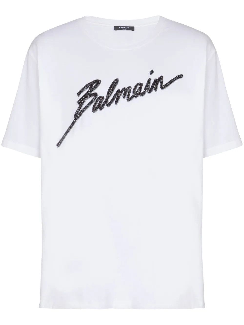 Balmain o1y0426 Logo Crewneck T-Shirt in White Size US M / EU 48-50 / 2 - 1 Thumbnail