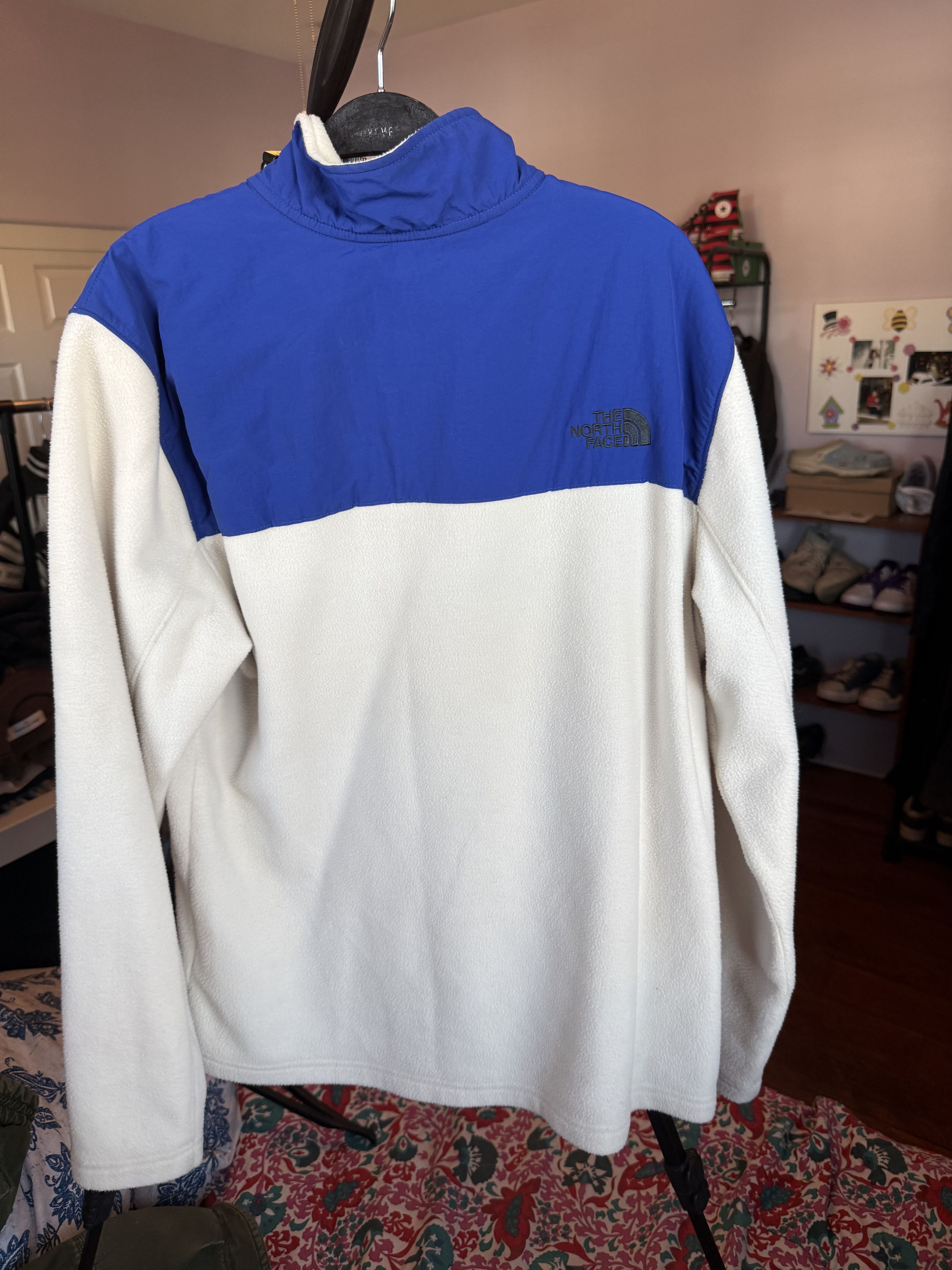 The North Face The North Face Blue & White Fleece Quarter Zip Pullover Size Size US L / EU 52-54 / 3 - 5 Thumbnail