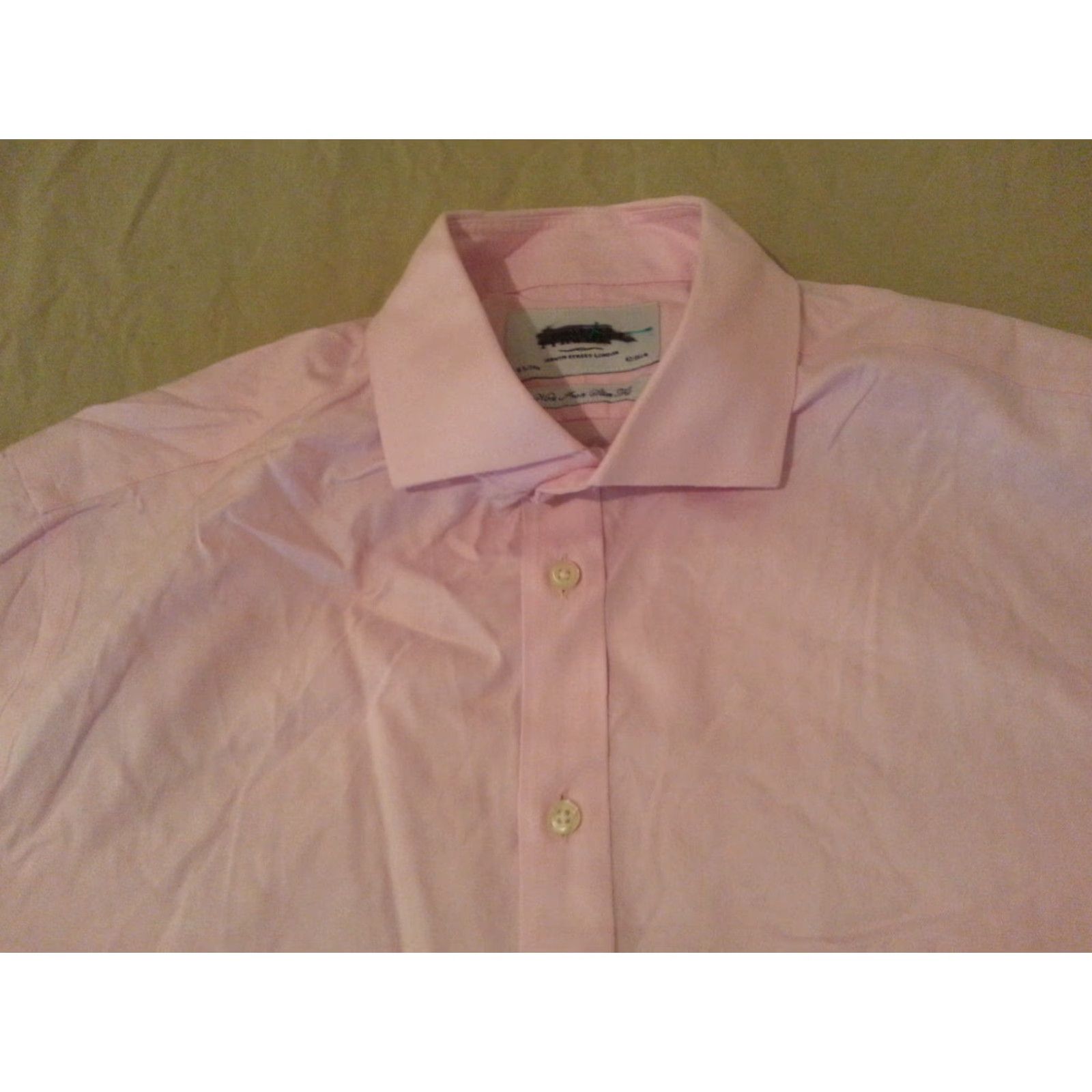 Charles Tyrwhitt Charles Tyrwhitt Shirt Mens 16 1/2 34 Pink Cotton Dress Shirt Slim Size 42R - 3 Thumbnail