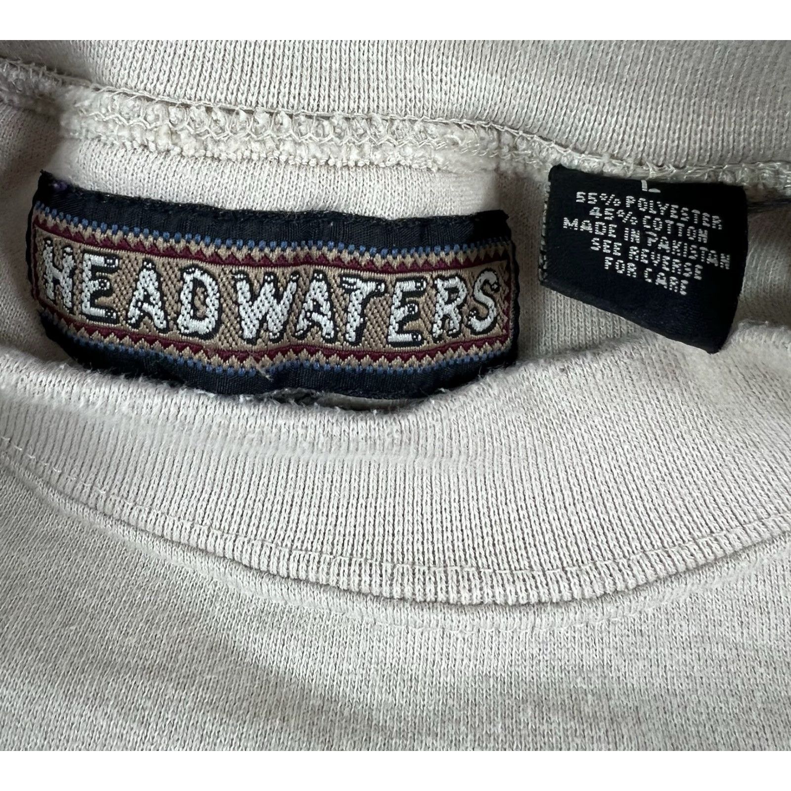 Vintage VINTAGE Headwaters Canada Geese Embroidered Crewneck Sweatshirt - Size L - tan - Cotton Polyester Knit - Regular Fit - Men Size US L / EU 52-54 / 3 - 8 Thumbnail