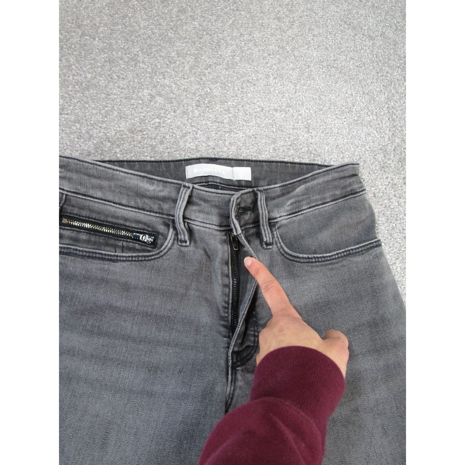 Athleta VINTAGE Athleta Womens Jeans Skinny Mid Rise 4 Gray Denim 2010s Size 27" / US 4 / IT 40 - 3 Thumbnail