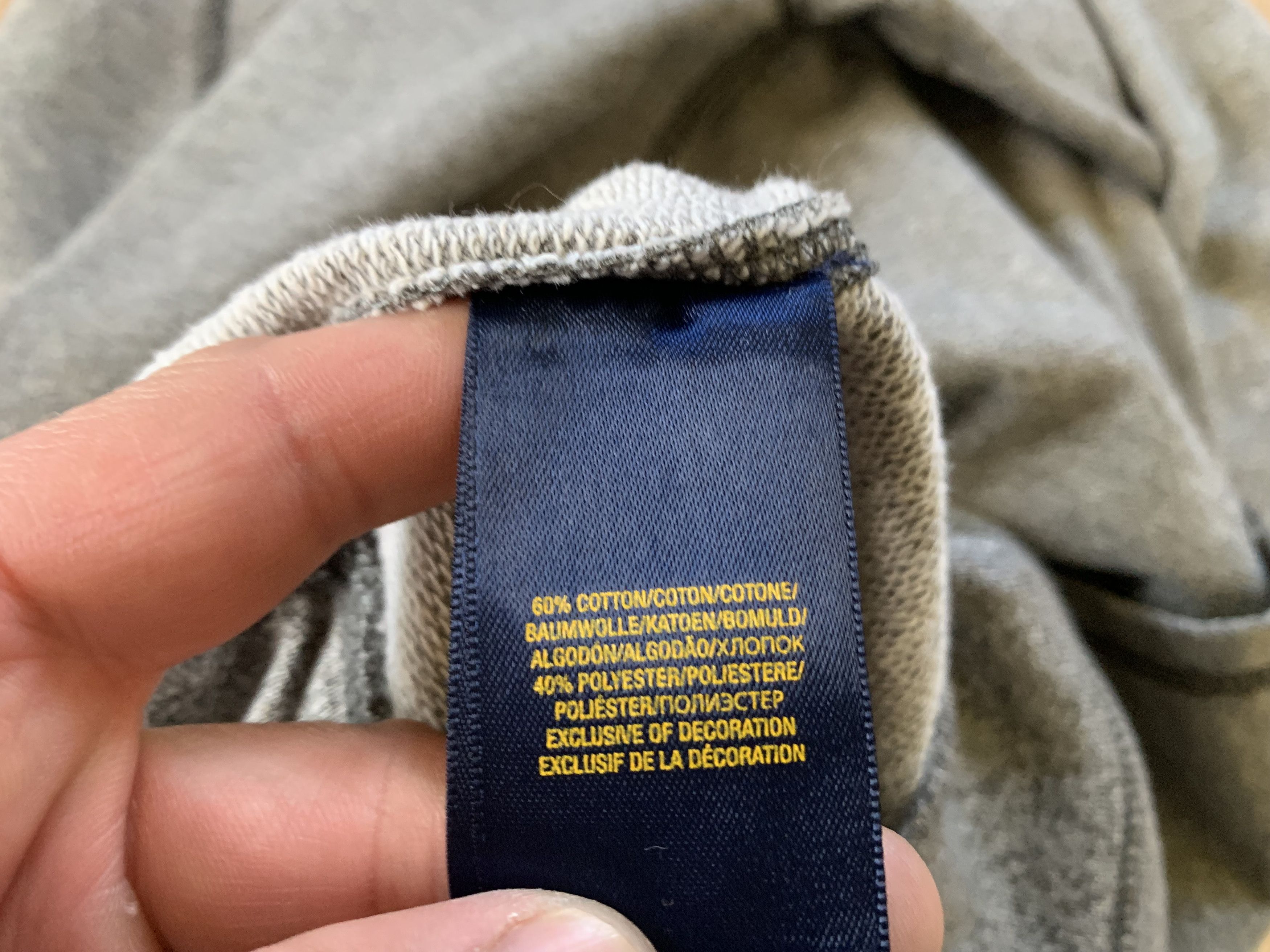 Polo Ralph Lauren × Ralph Lauren × Vintage Ralph Lauren Youth Vintage Grey Cotton Pocket Sweatshirt Size US XXS / EU 40 - 10 Thumbnail