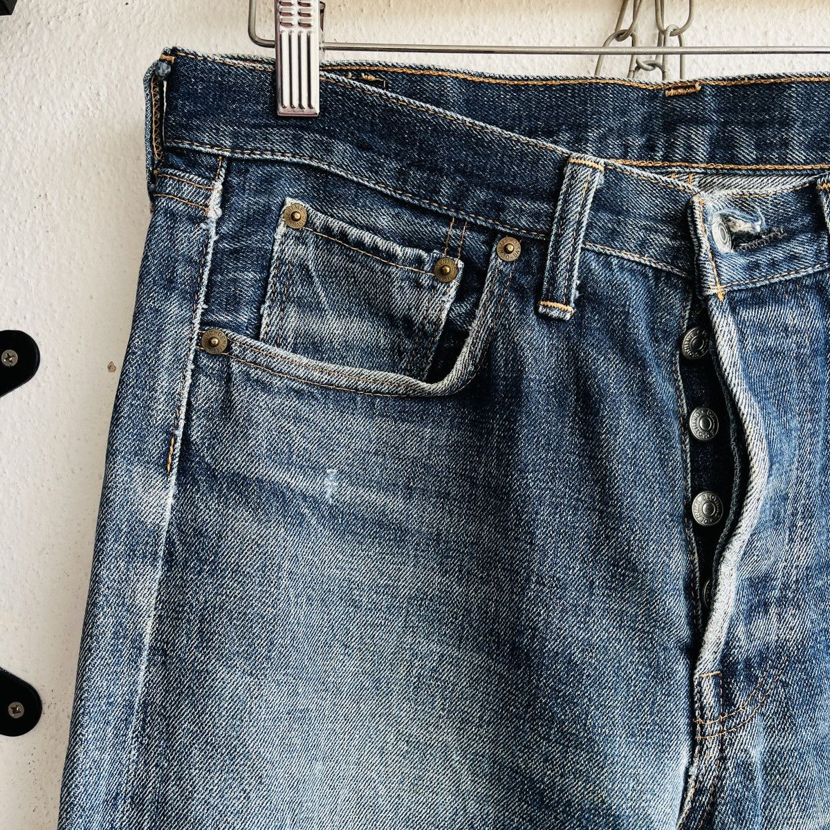 Denime Vintage DENIME Redline Selvedge Distressed Jeans Size 32 Size US 32 / EU 48 - 7 Thumbnail