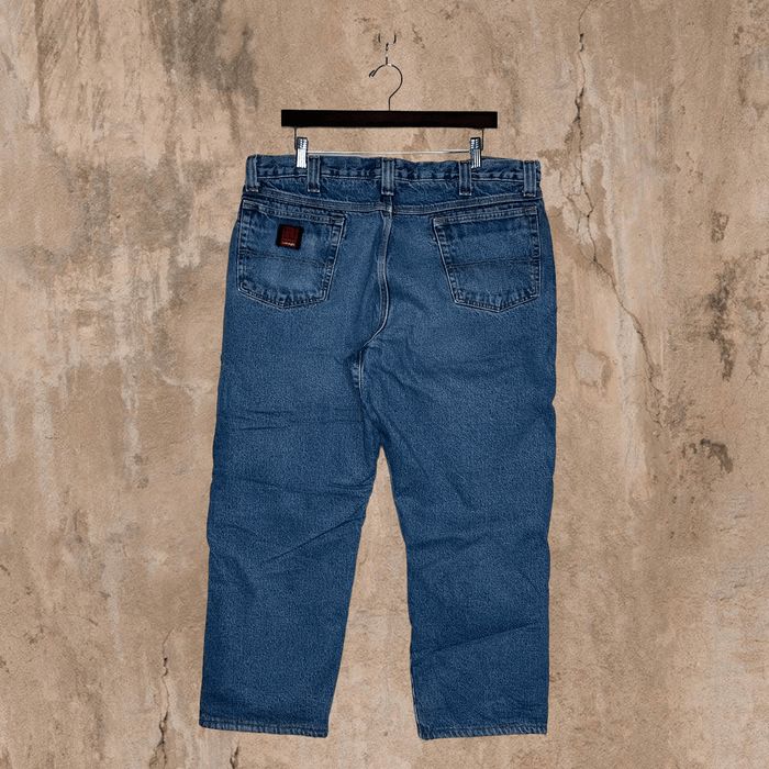 Vintage Wrangler Riggs Quilt Lined Work Jeans Durashield Medium Wash ...