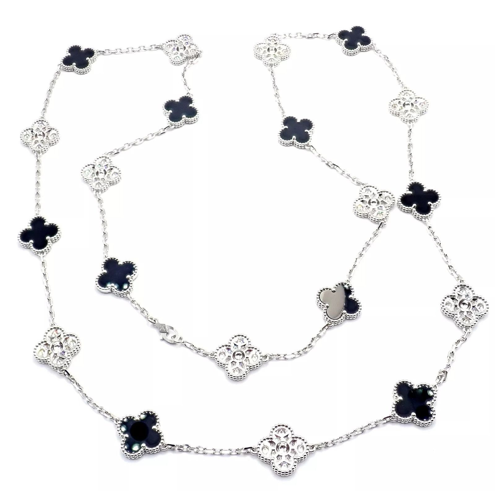 Van Cleef & Arpels Van Cleef & Arpels 18k 20 Motif Alhambra Diamond Necklace Size ONE SIZE - 4 Thumbnail