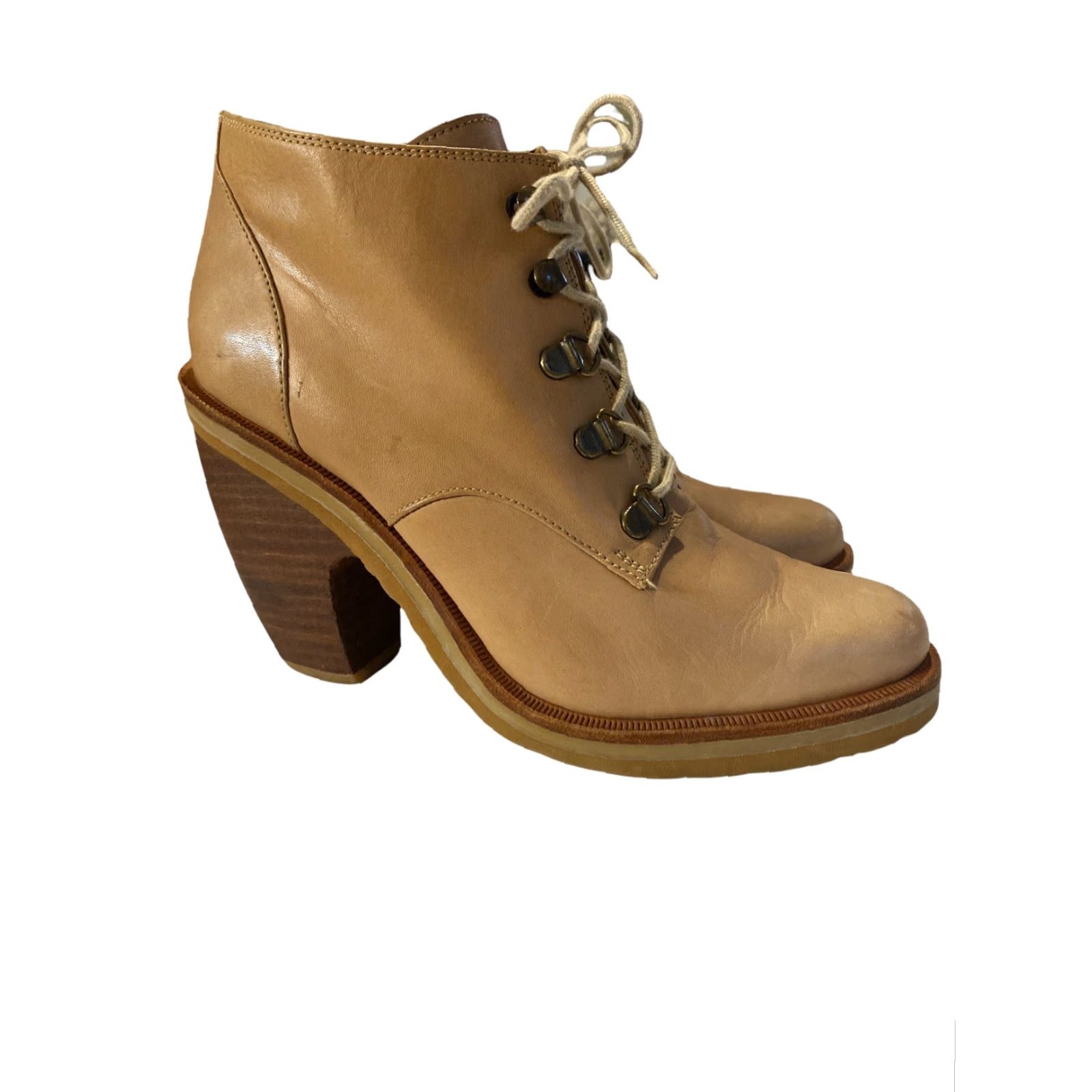 Rachel Comey Rachel Comey Boots Women Brown Leather Block Heel Lace Up Ankle Sz 7 Casual Mars Bootie Size US 7 / IT 37 - 7 Thumbnail