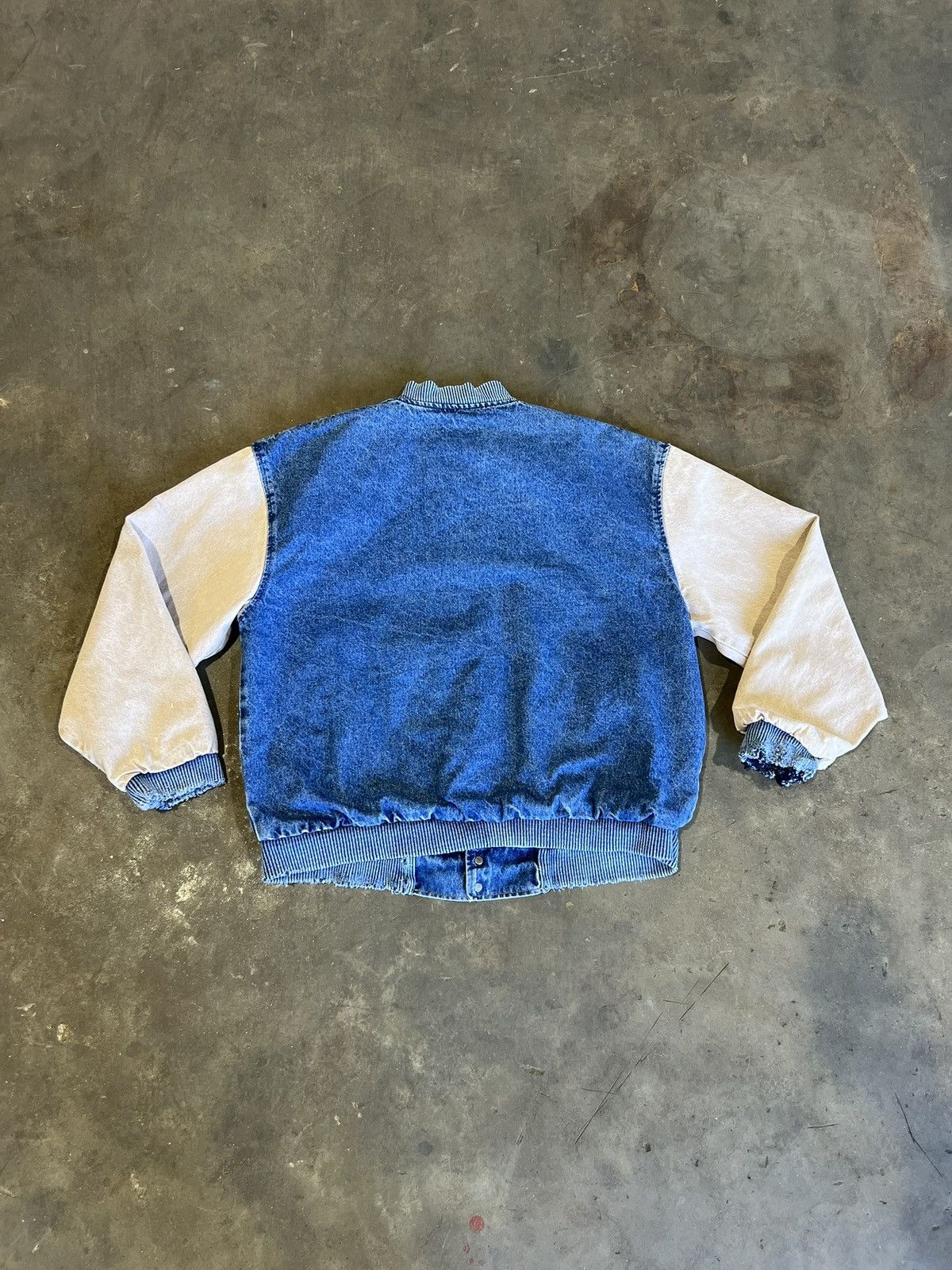Vintage Vintage Mesara Airlines Denim Canvas Varsity Jacket Size US L / EU 52-54 / 3 - 2 Thumbnail