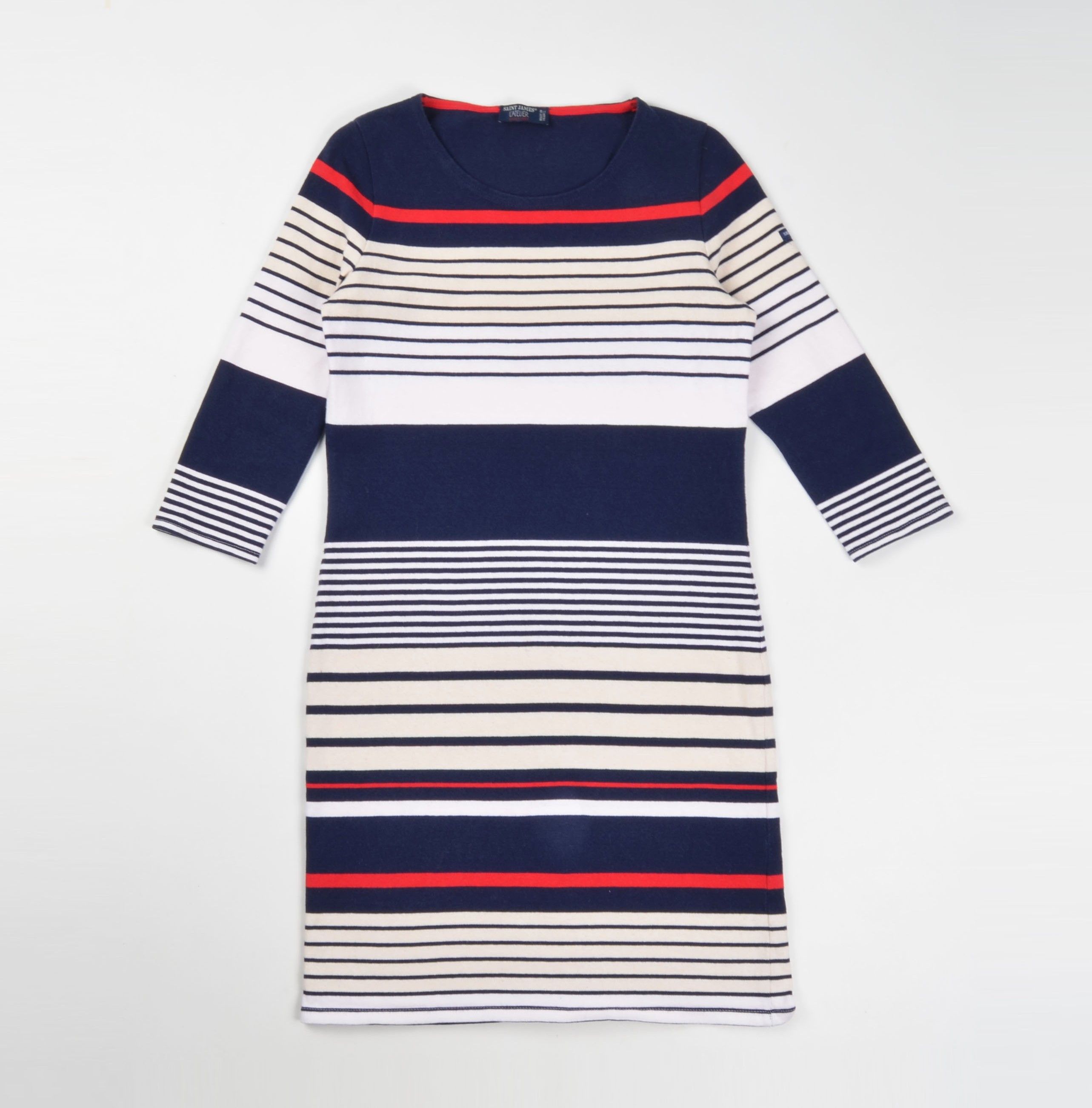 Saint James Vintage Saint James Striped 3/4 Sleeve Mini Dress Size M / US 6-8 / IT 42-44 - 4 Thumbnail