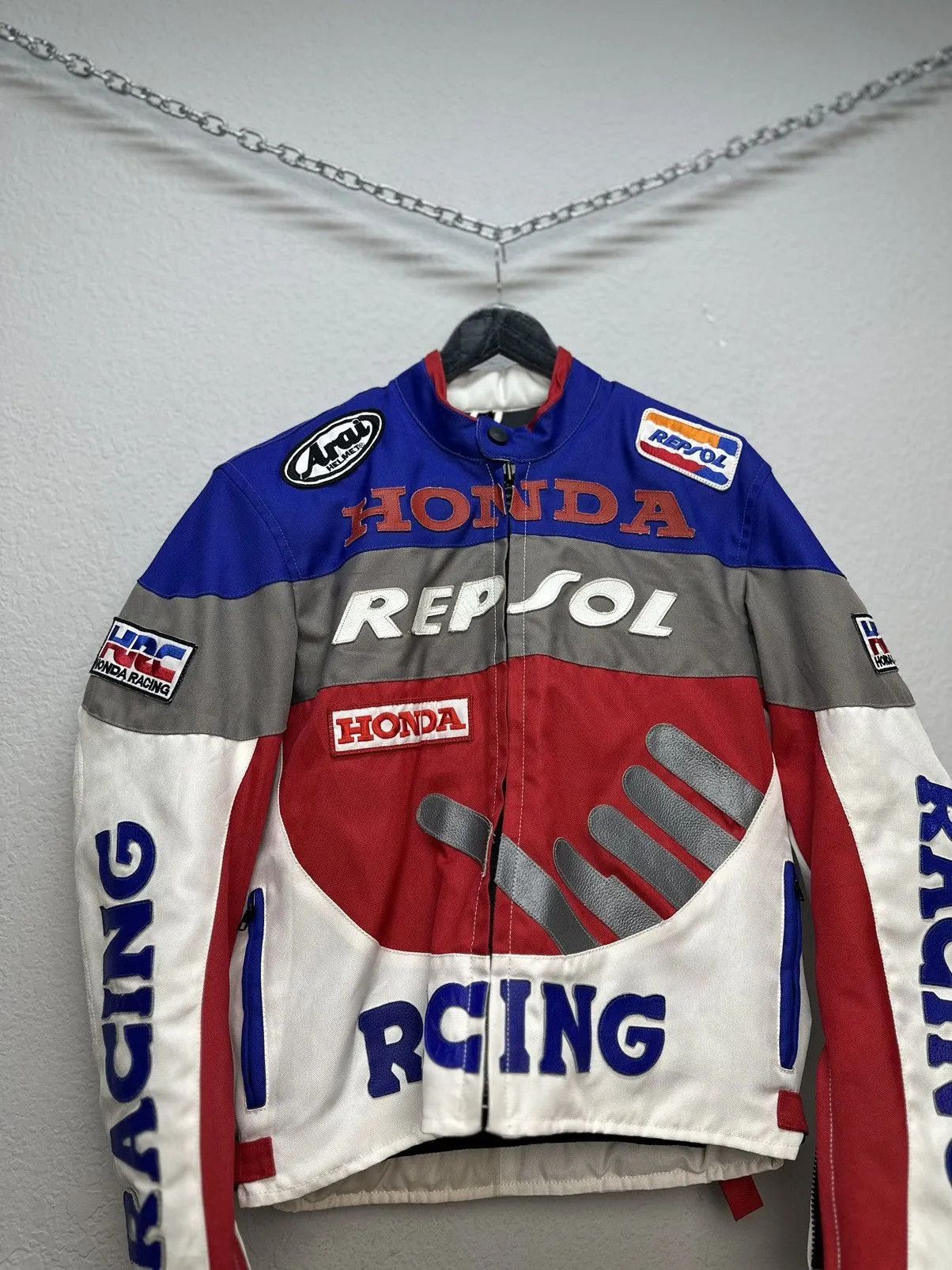 Honda Vintage Leather Jacket Honda Marlboro Red Bull NASCAR Moto Size US S / EU 44-46 / 1 - 6 Thumbnail