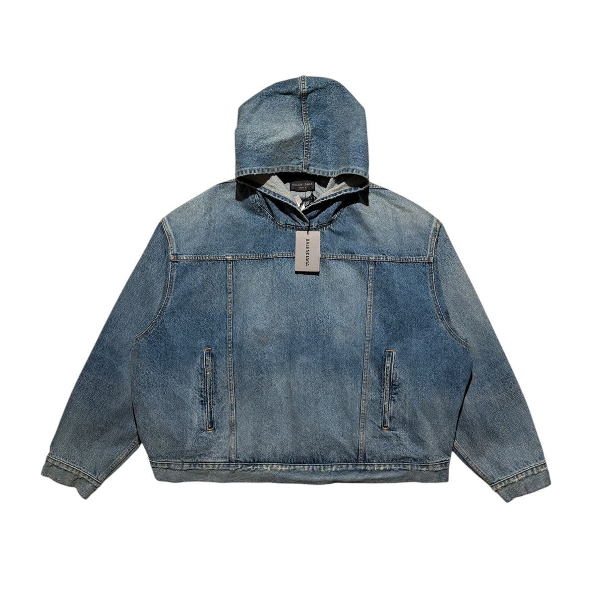 Balenciaga Denim hooded trucker jacket Size US L / EU 52-54 / 3 - 1 Thumbnail
