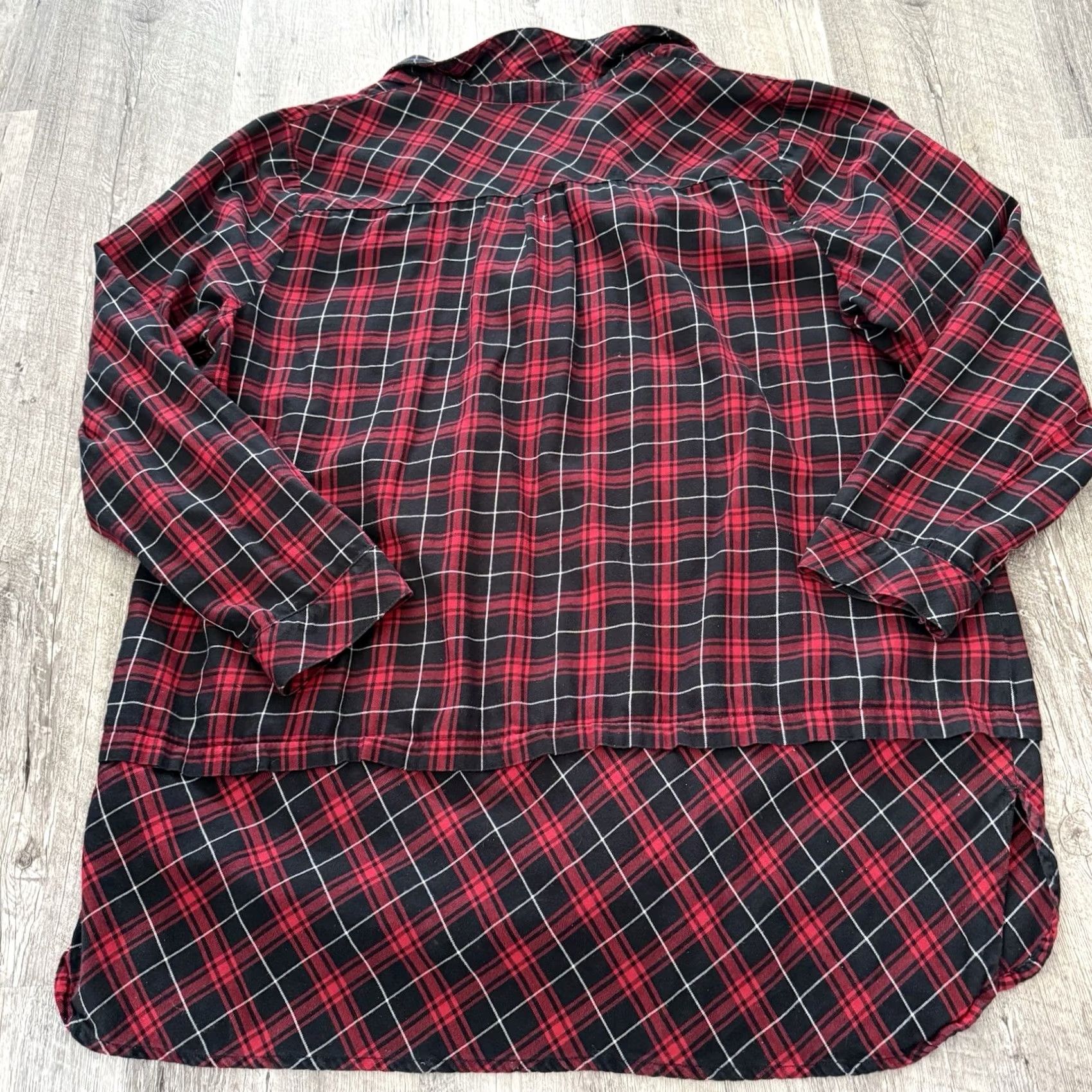 J. Jill J. Jill Plaid Flannel Tunic Shirt Red Black Button Up Sz XL Casual Size XL / US 12-14 / IT 48-50 - 5 Thumbnail