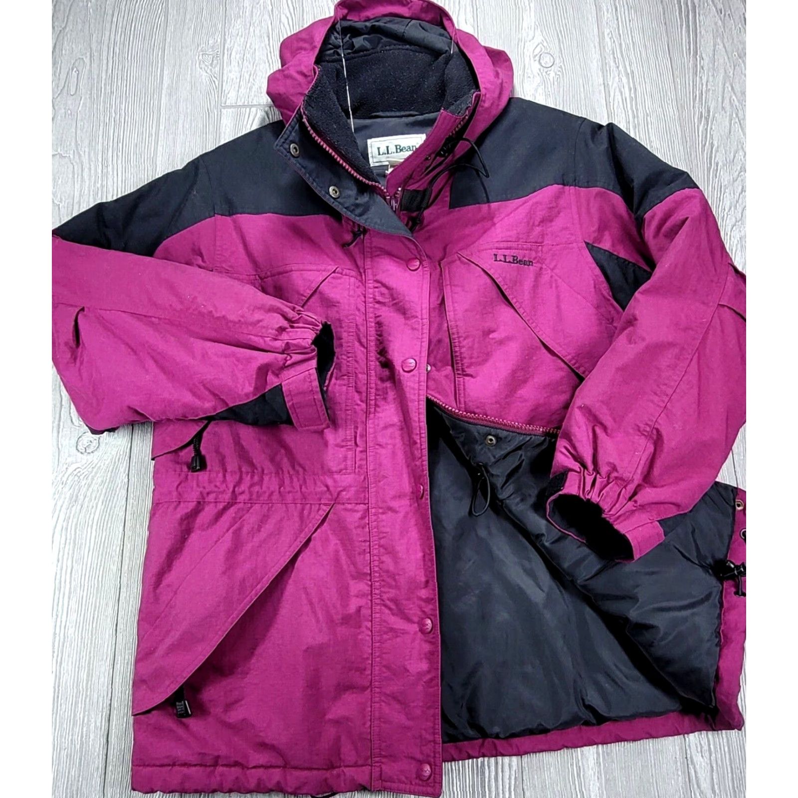 Vintage VINTAGE L.L. BEAN Women’s Petite M Pink&Black Thinsulate LiteLoft Insulated Parka Jacket Size M / US 6-8 / IT 42-44 - 2 Thumbnail
