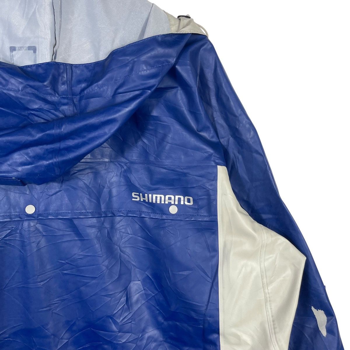 Vintage Shimano Waterproof Fishing Jacket Blue White Hooded Outdoor Size US XL / EU 56 / 4 - 9 Thumbnail