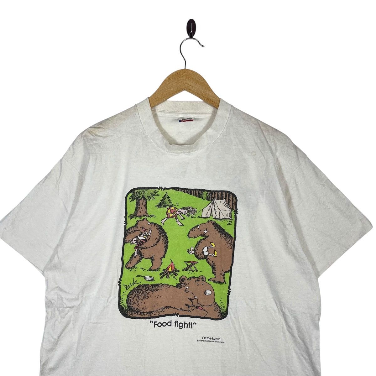 Vintage OFF THE LEASH “Food Fight!” Graphic T-Shirt Vintage Size US XL / EU 56 / 4 - 2 Thumbnail