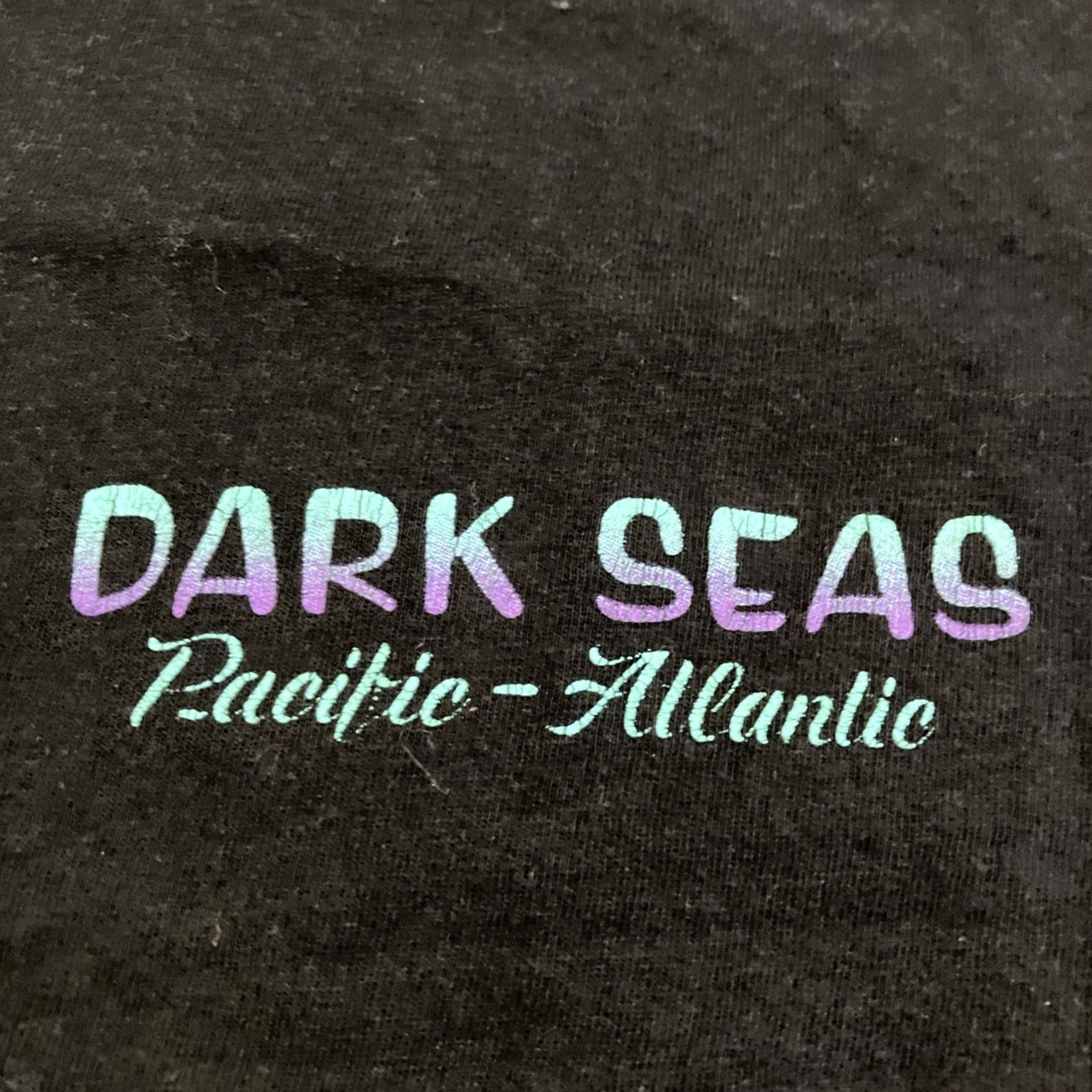 Vintage Dark Seas T-Shirt Men XL Black Cotton Nautical Theme Crew Neck Short Sleeve Pacific Atlantic Graphic Print Size US XL / EU 56 / 4 - 2 Thumbnail