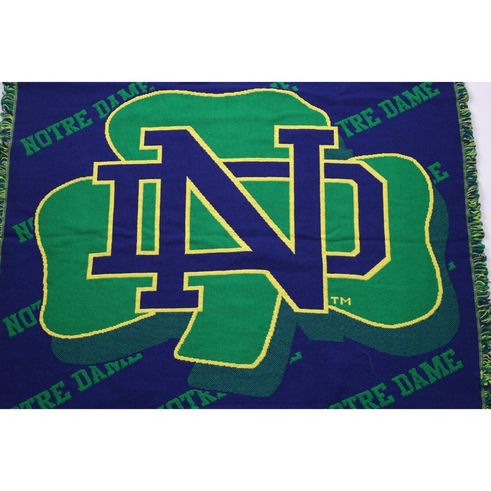 Vintage Vintage 90s All Over Print University of Notre Dame Blanket Size ONE SIZE - 3 Thumbnail