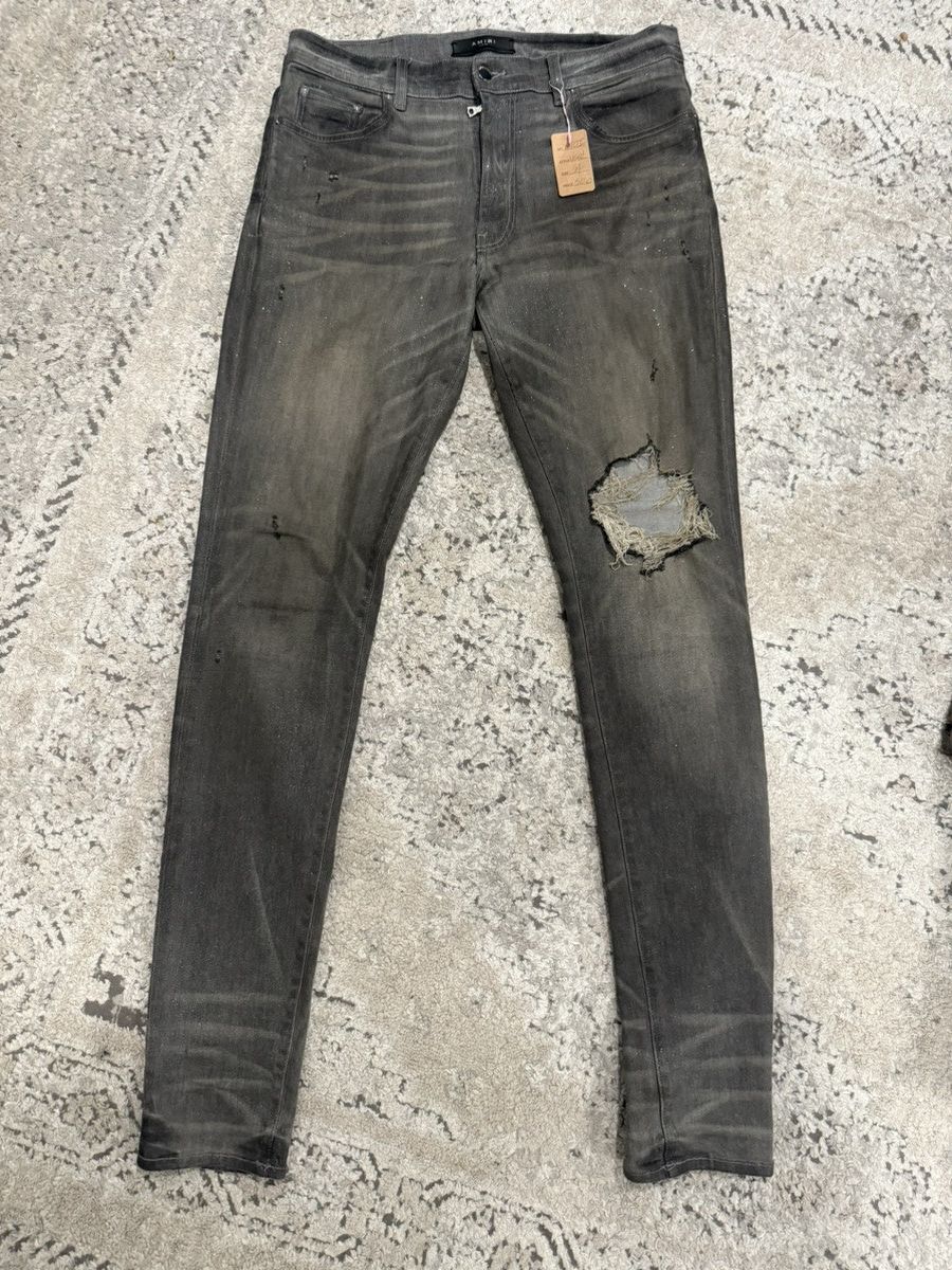 Amiri Amiri Size 34 Distressed Black Jeans - Designer Denim Size US 34 / EU 50 - 1 Thumbnail