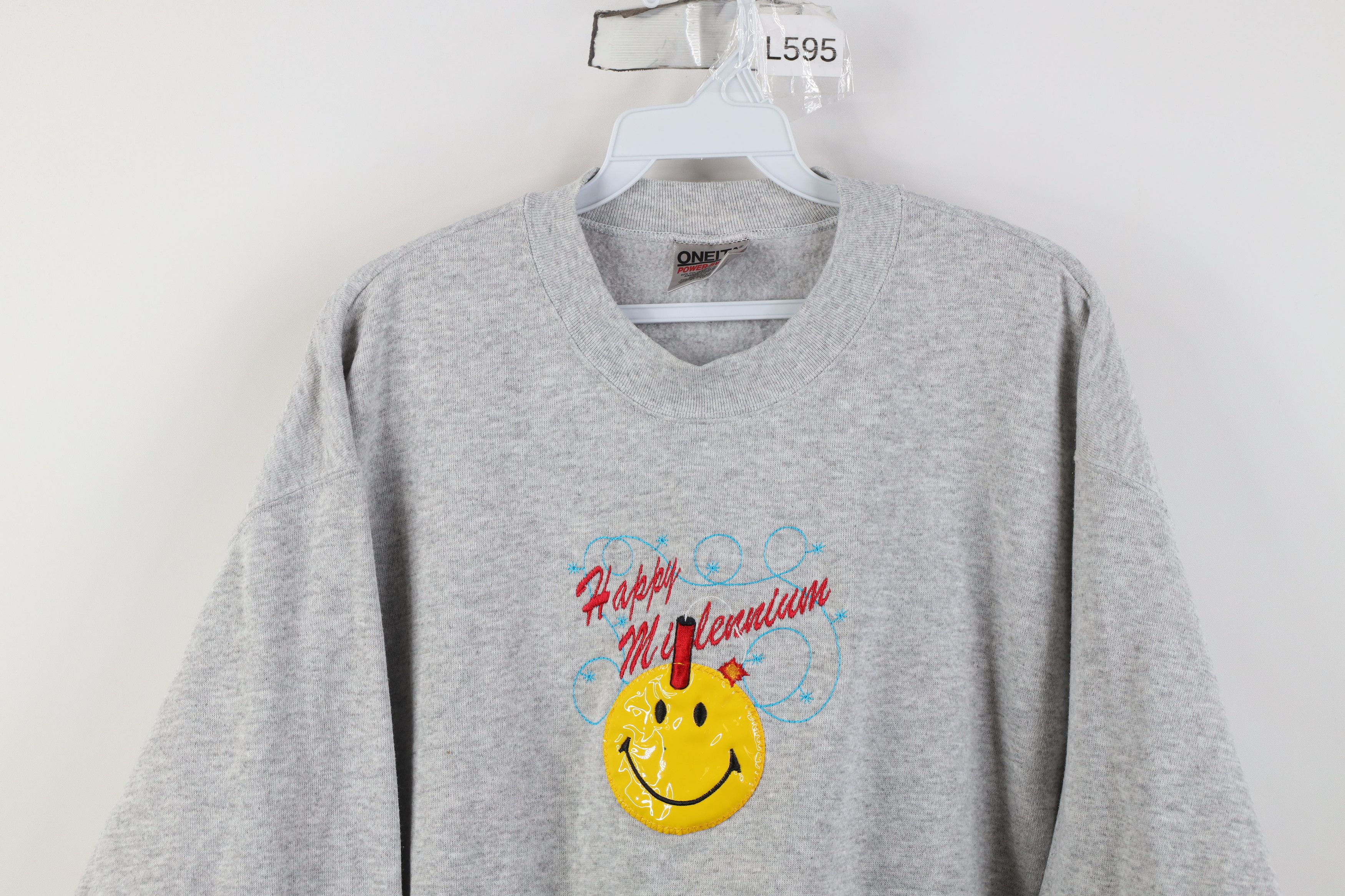 Vintage Vintage Y2K Happy Millennium Smiley Face Crewneck Sweatshirt Size XL / US 12-14 / IT 48-50 - 2 Thumbnail