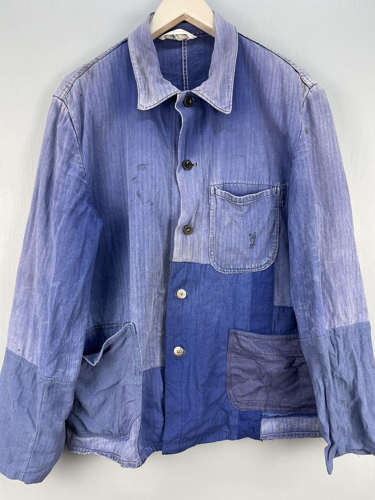 Vintage French Work patchwork faded HBT Witt Weiden