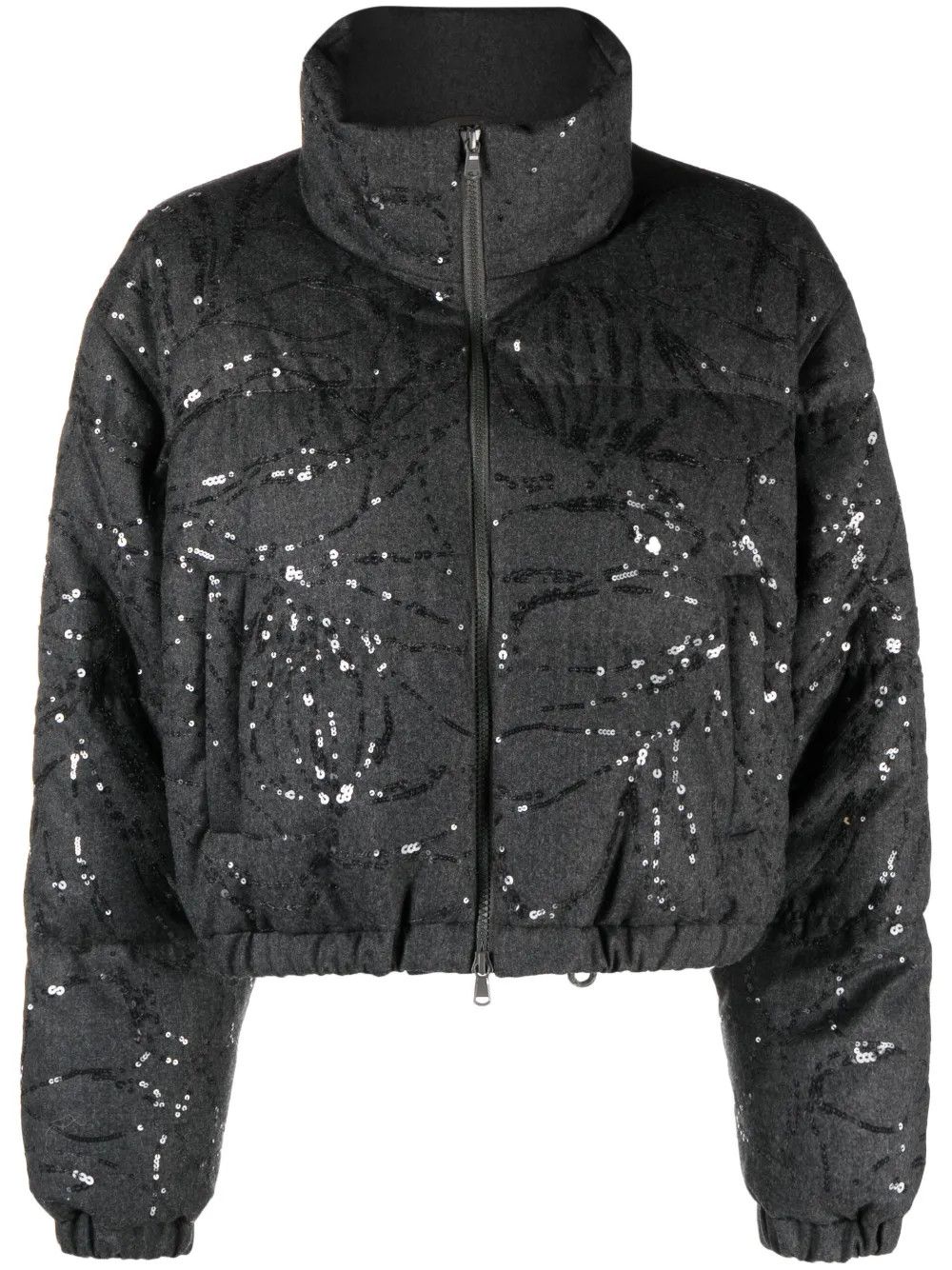 o1la1rc1a0325 Padded Jacket With Sequins in Grey
