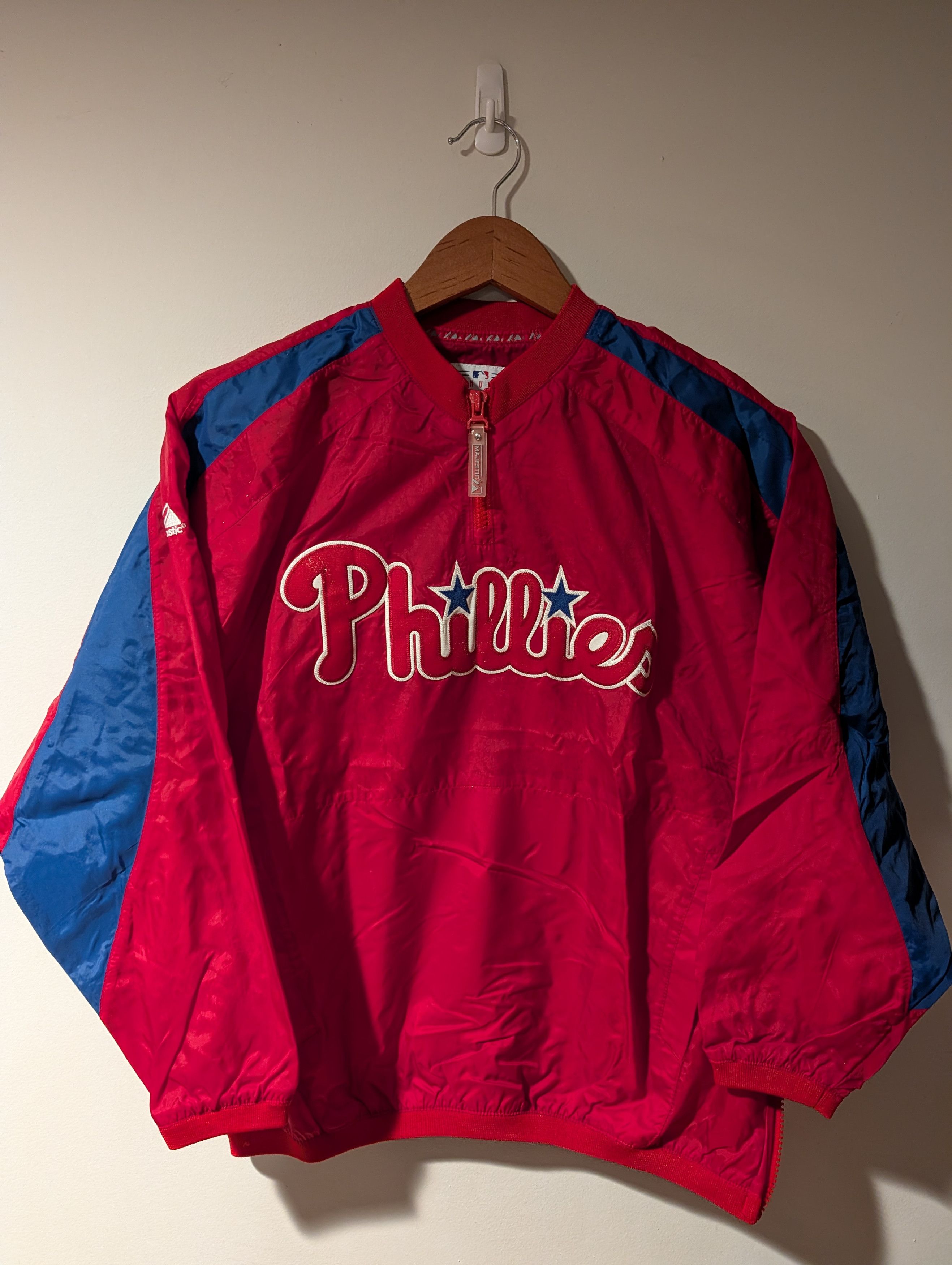 Majestic Vintage Y2K Phillies MLB Baseball Kids Medium Windbreaker Size US M / EU 48-50 / 2 - 1 Thumbnail