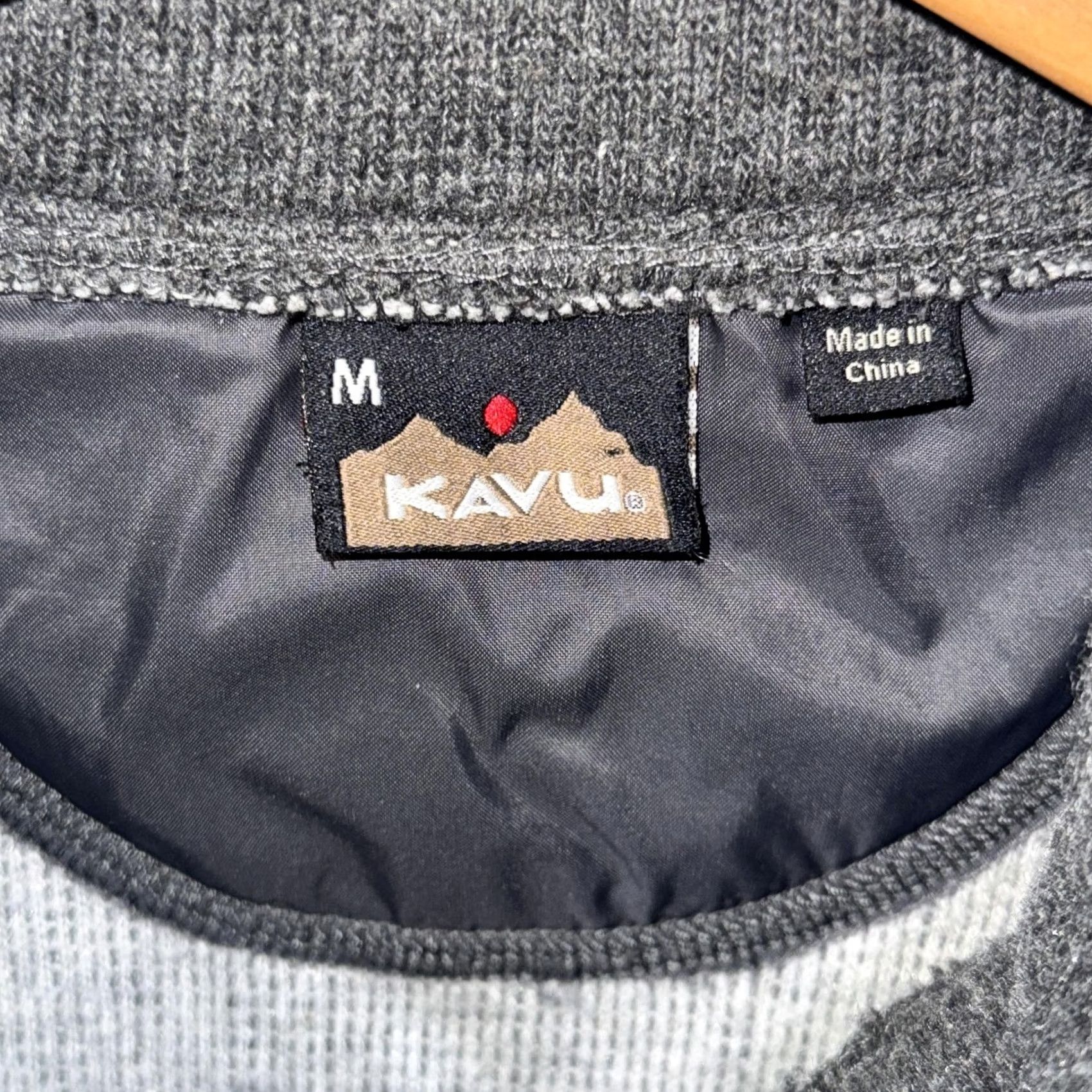 KAVU KAVU Mens Sweater Pullover Knit Quarter Zip Mock Neck Wool Blend Gray M Long Sleeve) Size US M / EU 48-50 / 2 - 4 Thumbnail