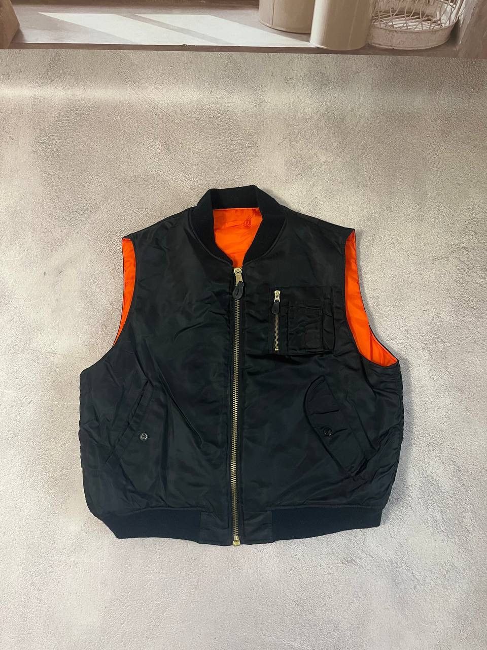 Alpha Industries Crash thrashed y2k distressed Ma1 vest